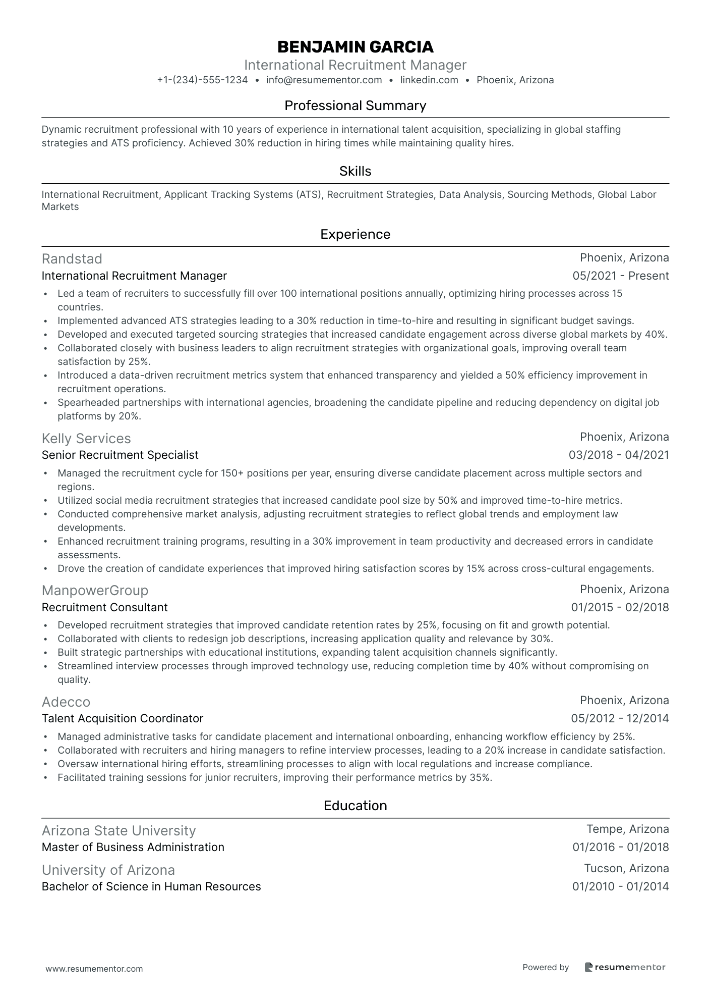 International Recruitment Manager
