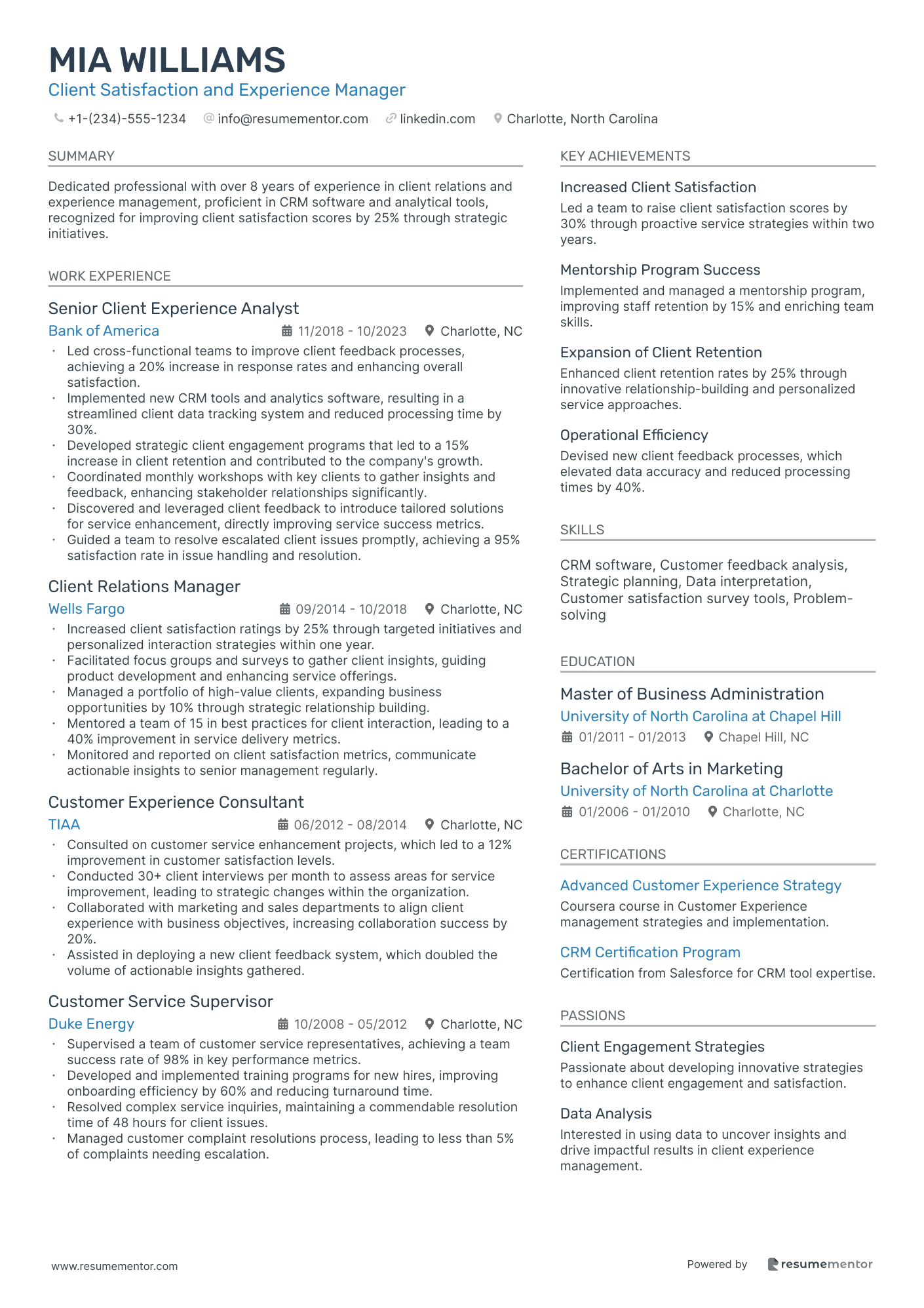 Client Satisfaction and Experience Manager