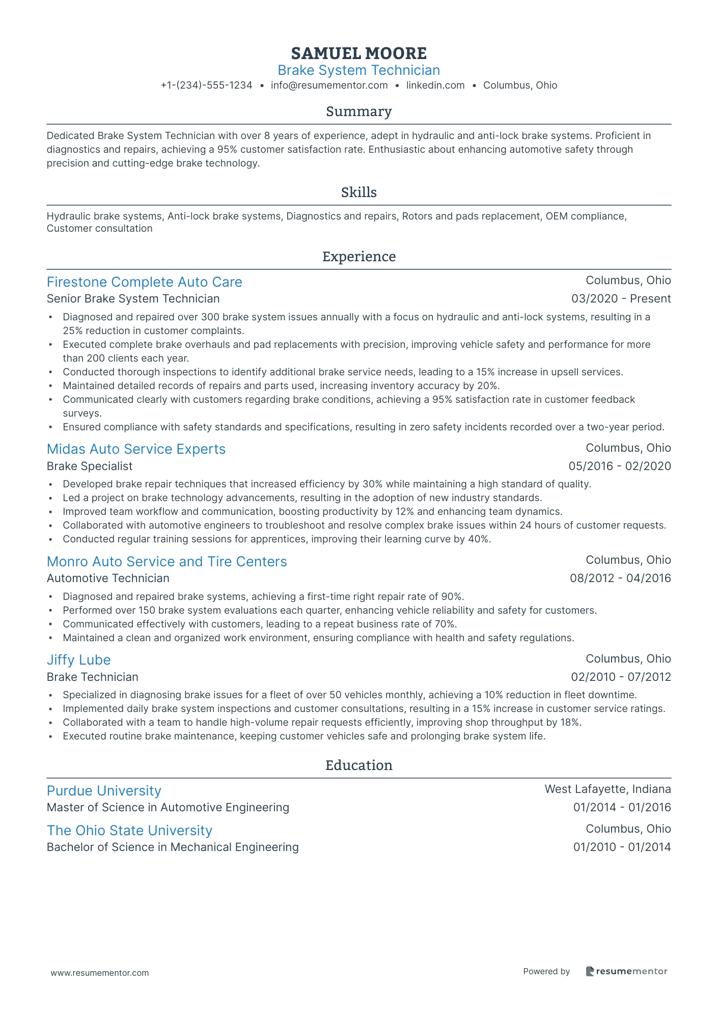 Brake System Technician