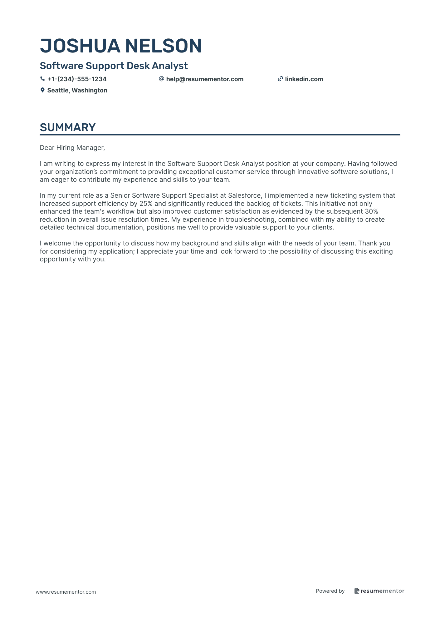 Software Support Desk Analyst