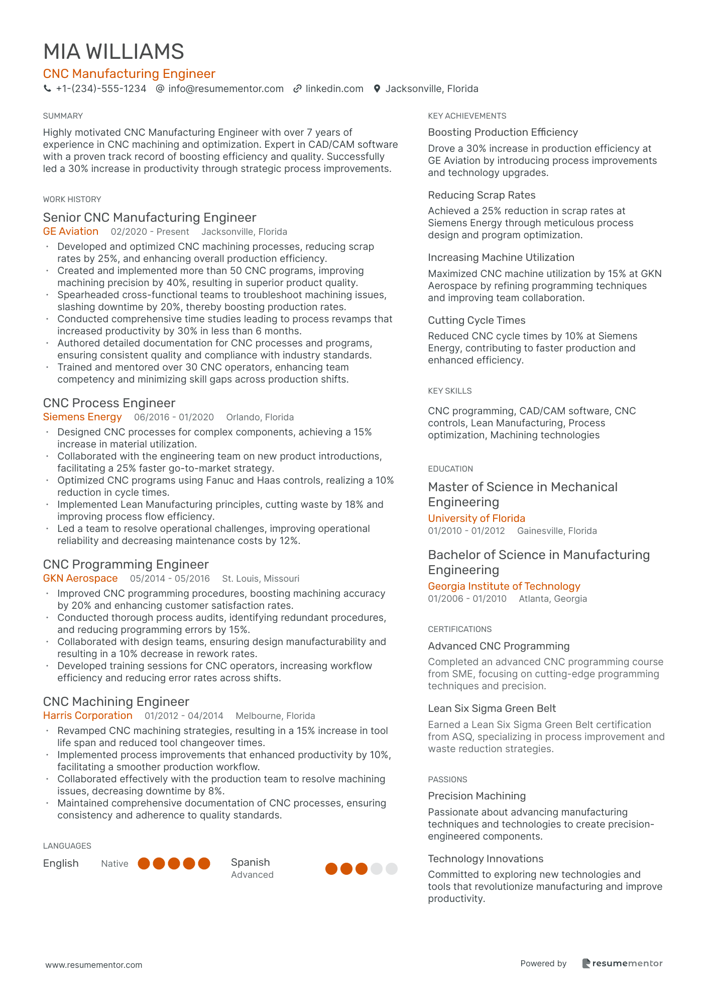 CNC Manufacturing Engineer