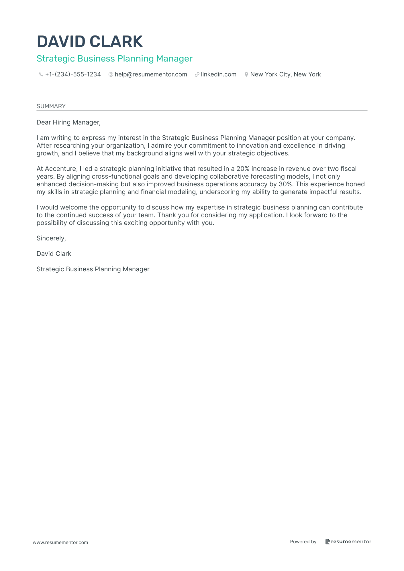 Strategic Business Planning Manager