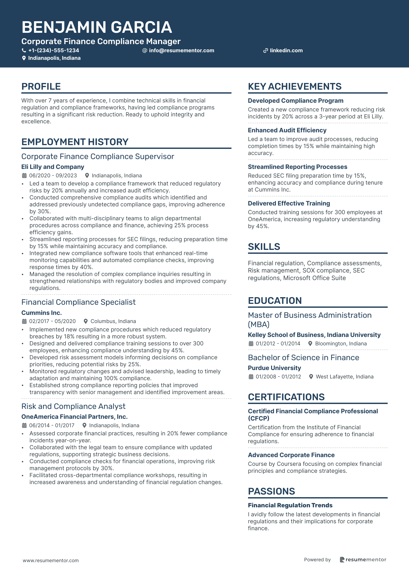 Corporate Finance Compliance Manager