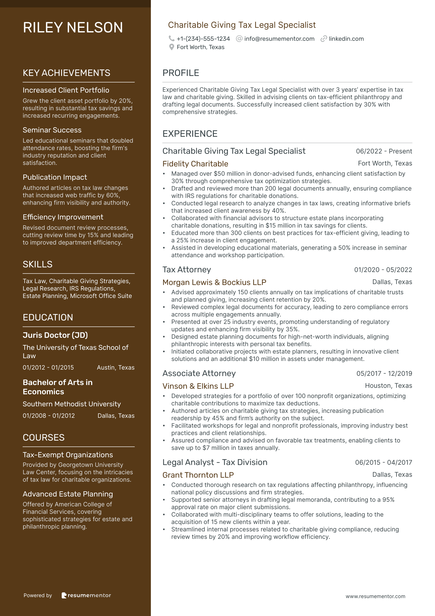 Charitable Giving Tax Legal Specialist