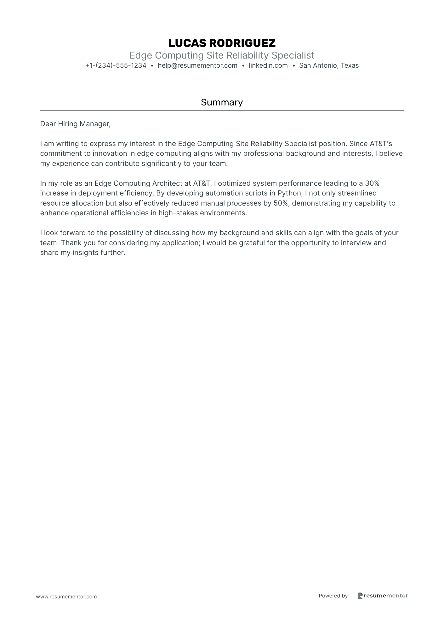 Edge Computing Site Reliability Specialist