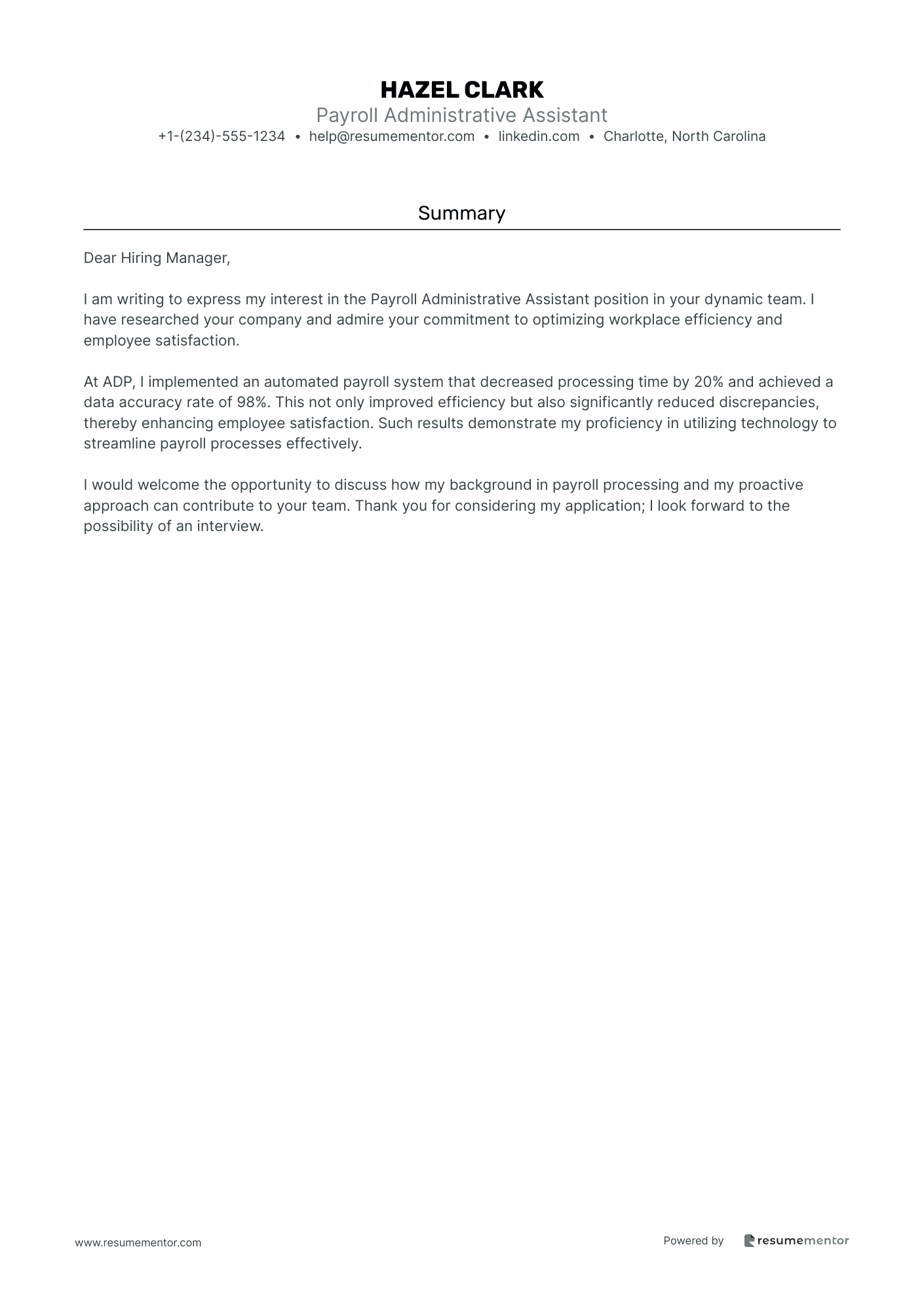 Payroll Administrative Assistant