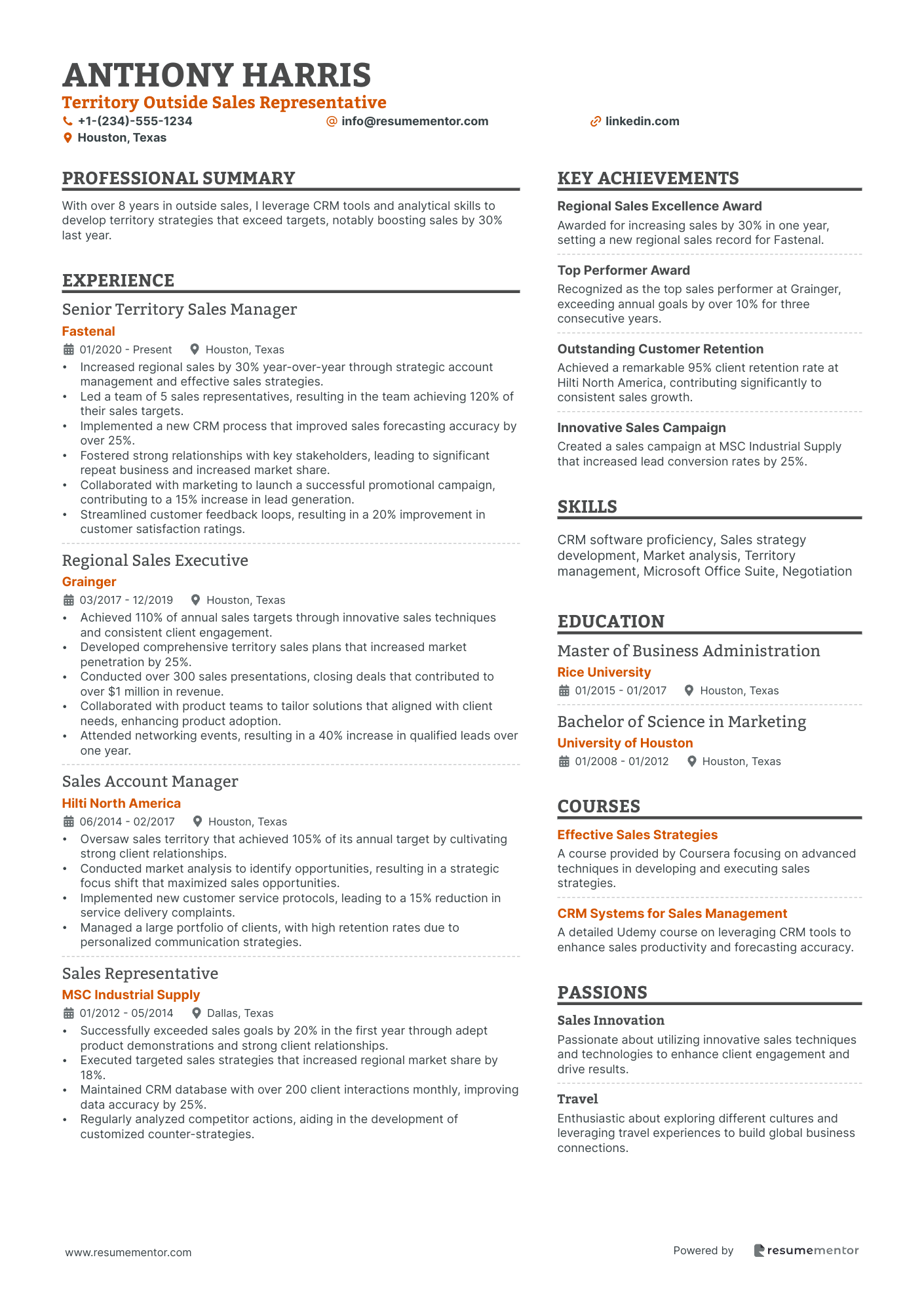 Territory Outside Sales Representative