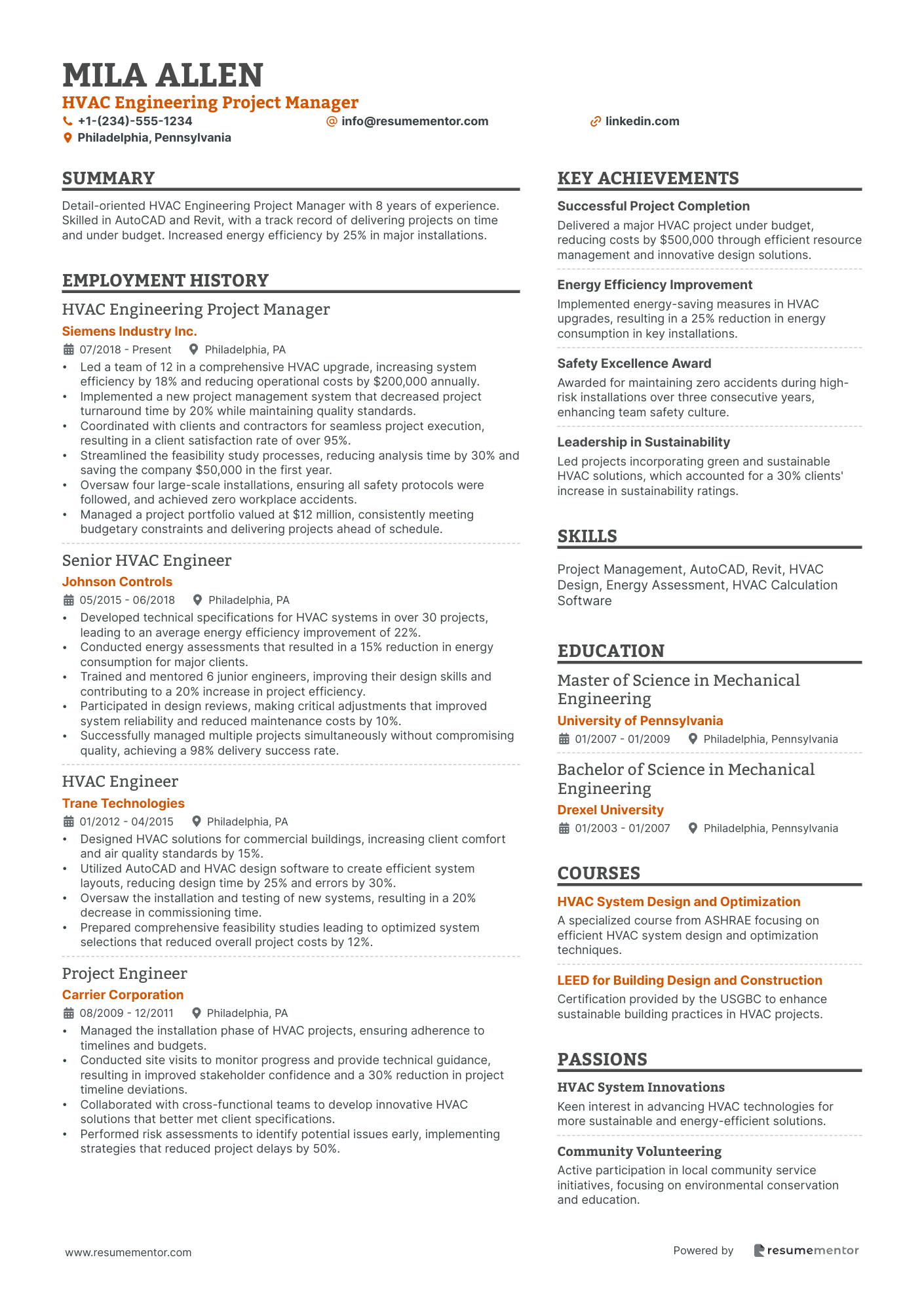 HVAC Engineering Project Manager