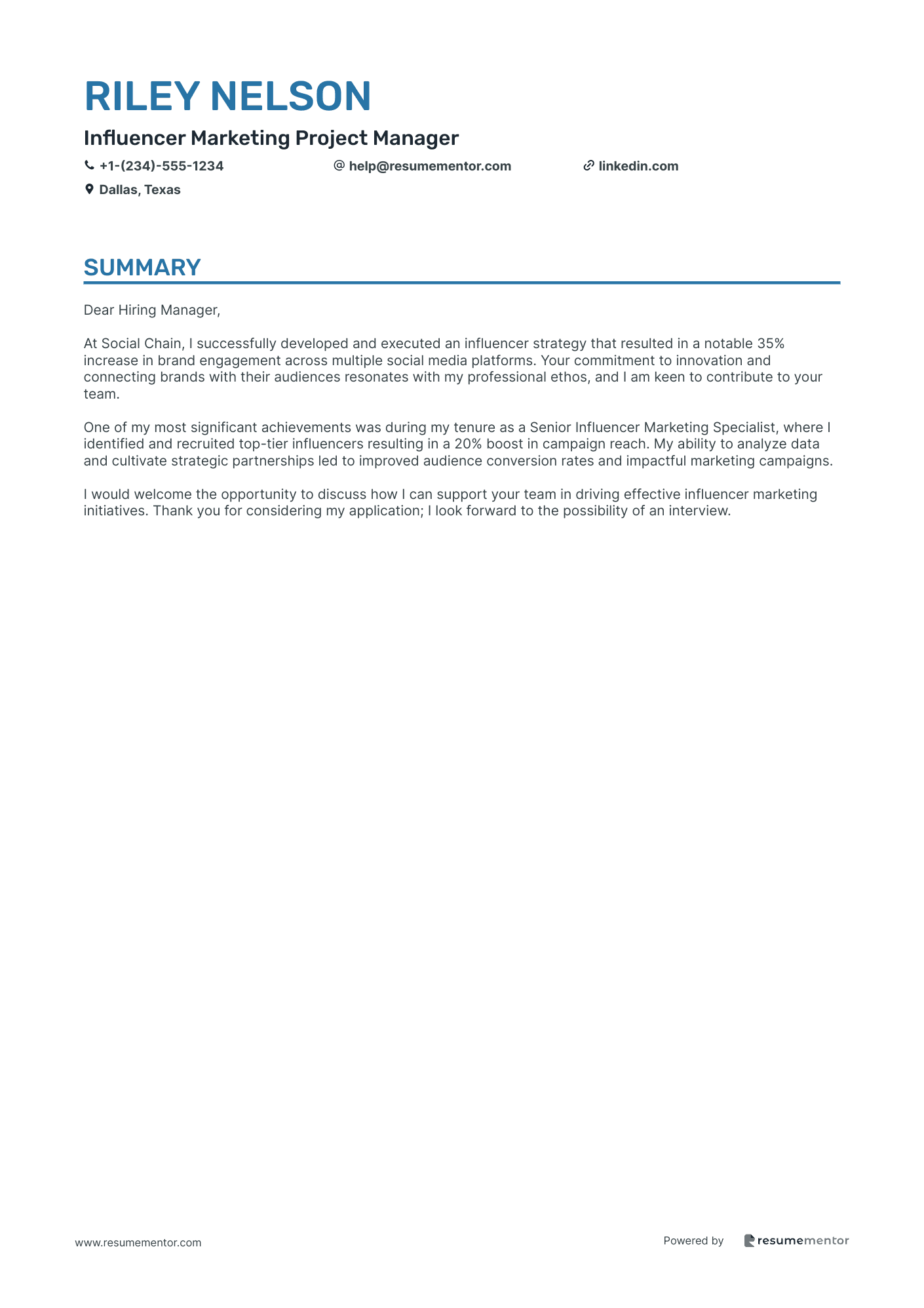 Influencer Marketing Project Manager