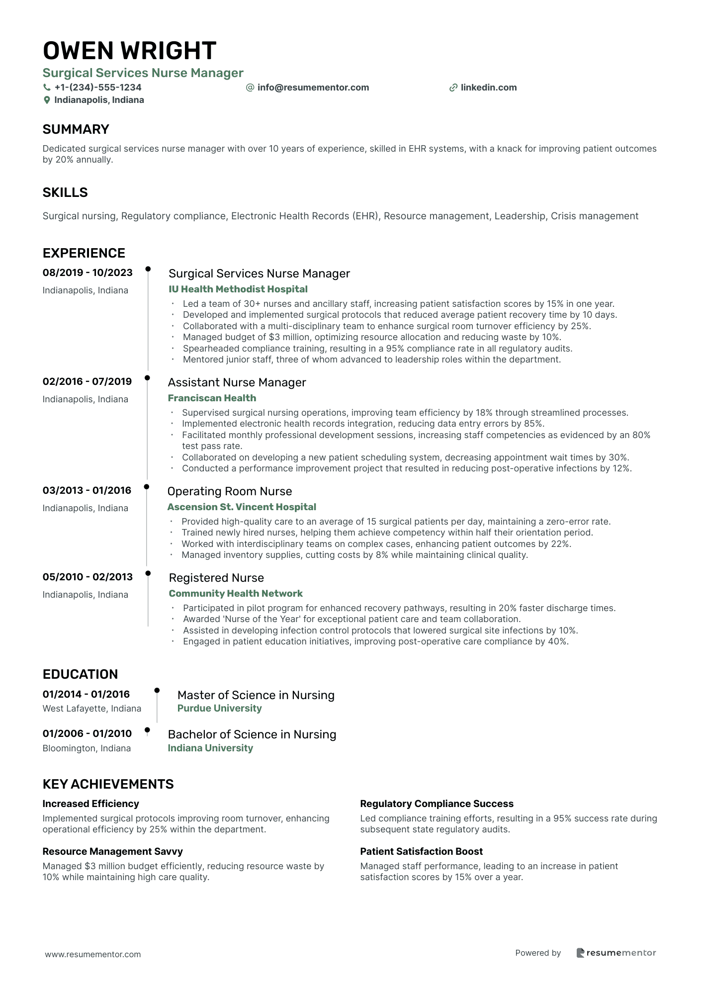 Surgical Services Nurse Manager