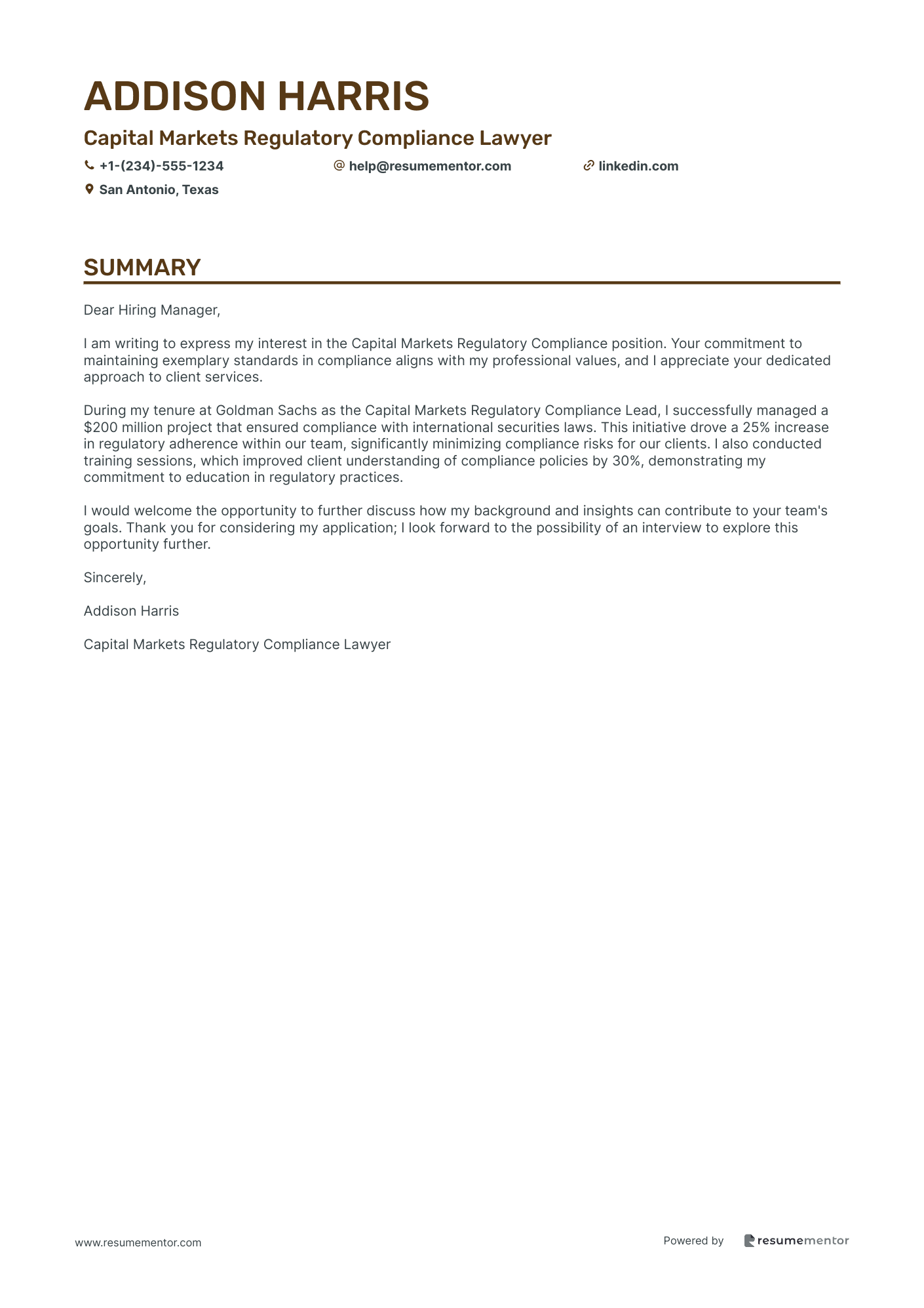 Capital Markets Regulatory Compliance Lawyer