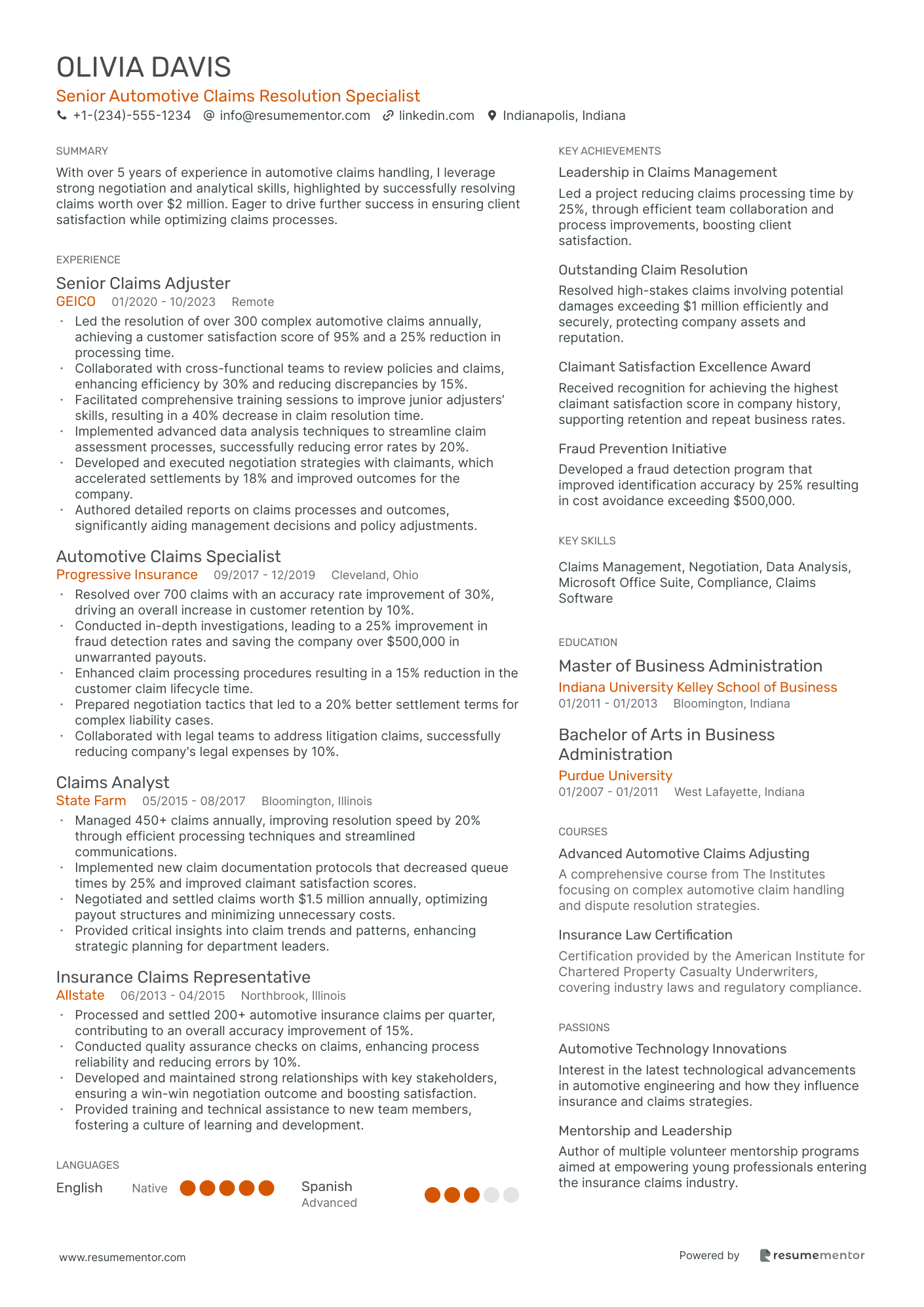 Senior Automotive Claims Resolution Specialist