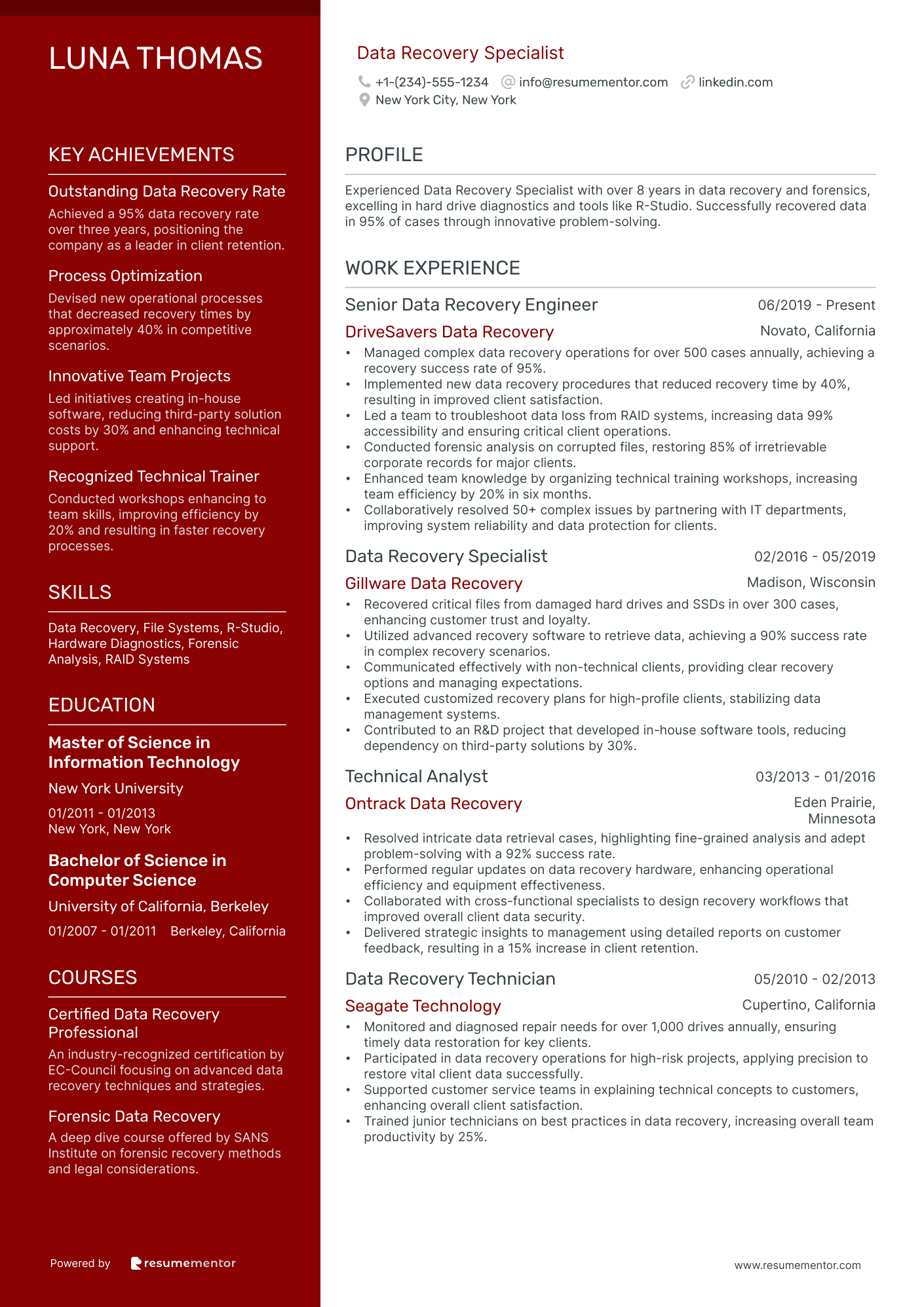 Data Recovery Specialist