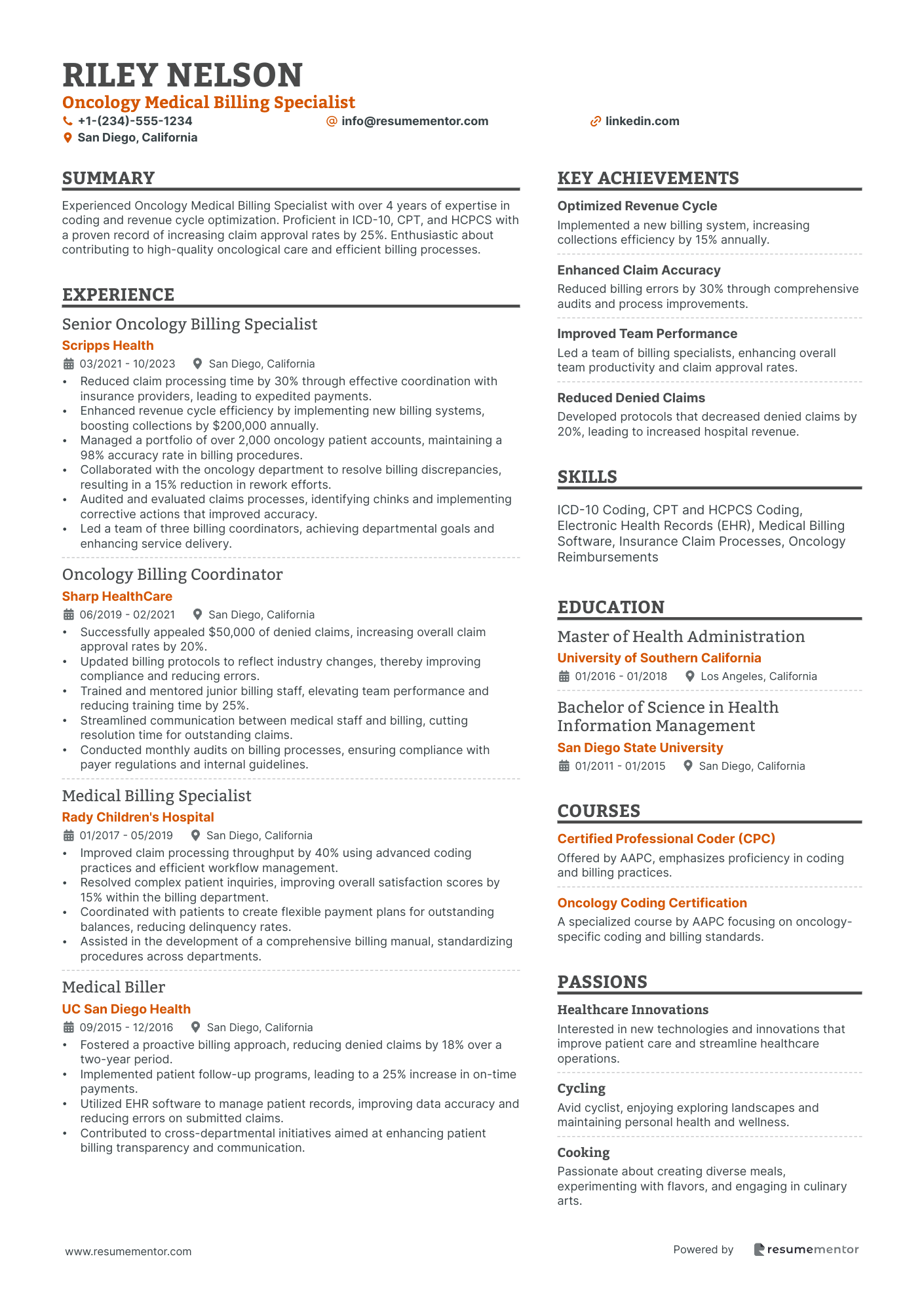 Oncology Medical Billing Specialist