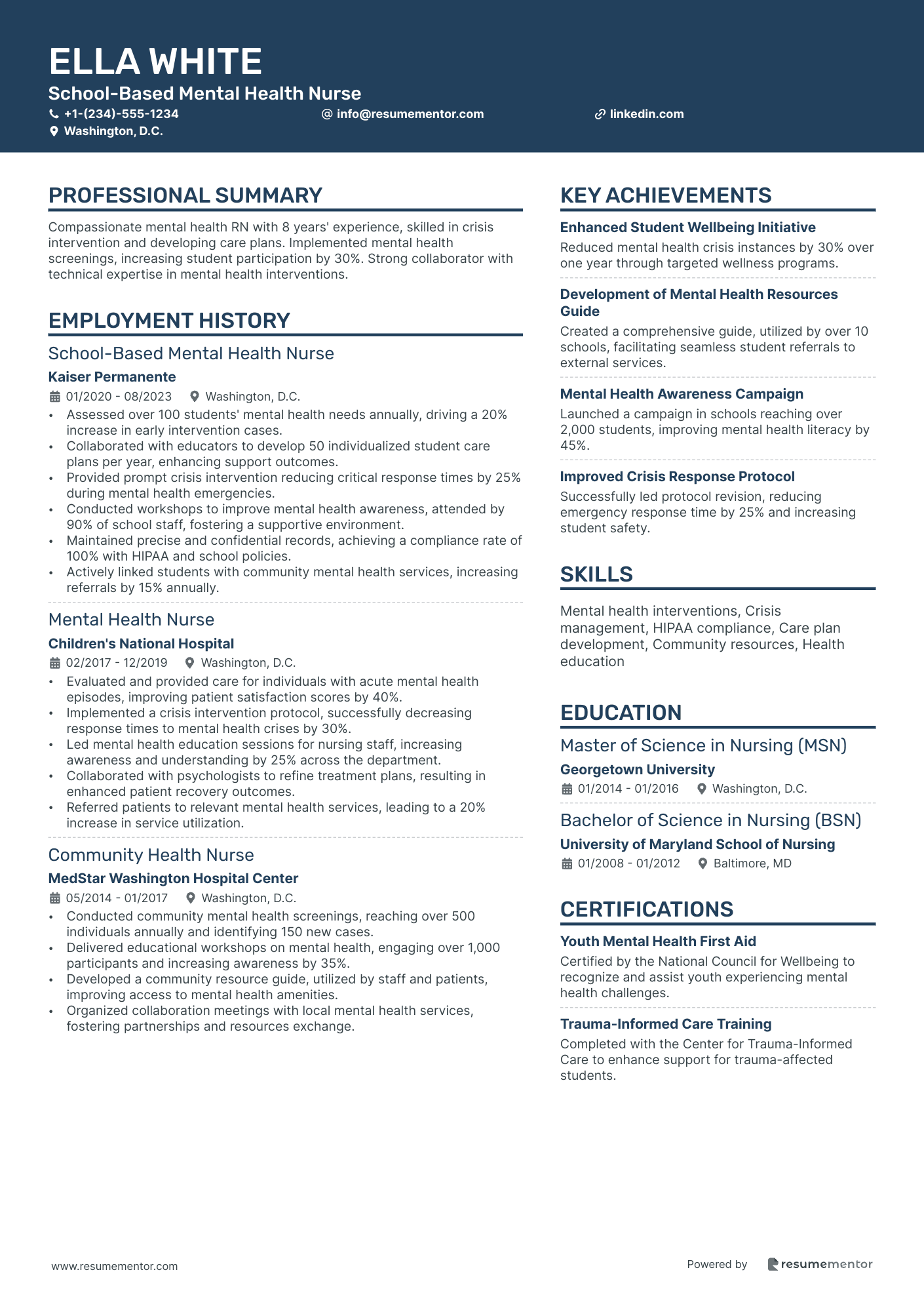 School Based Mental Health Nurse