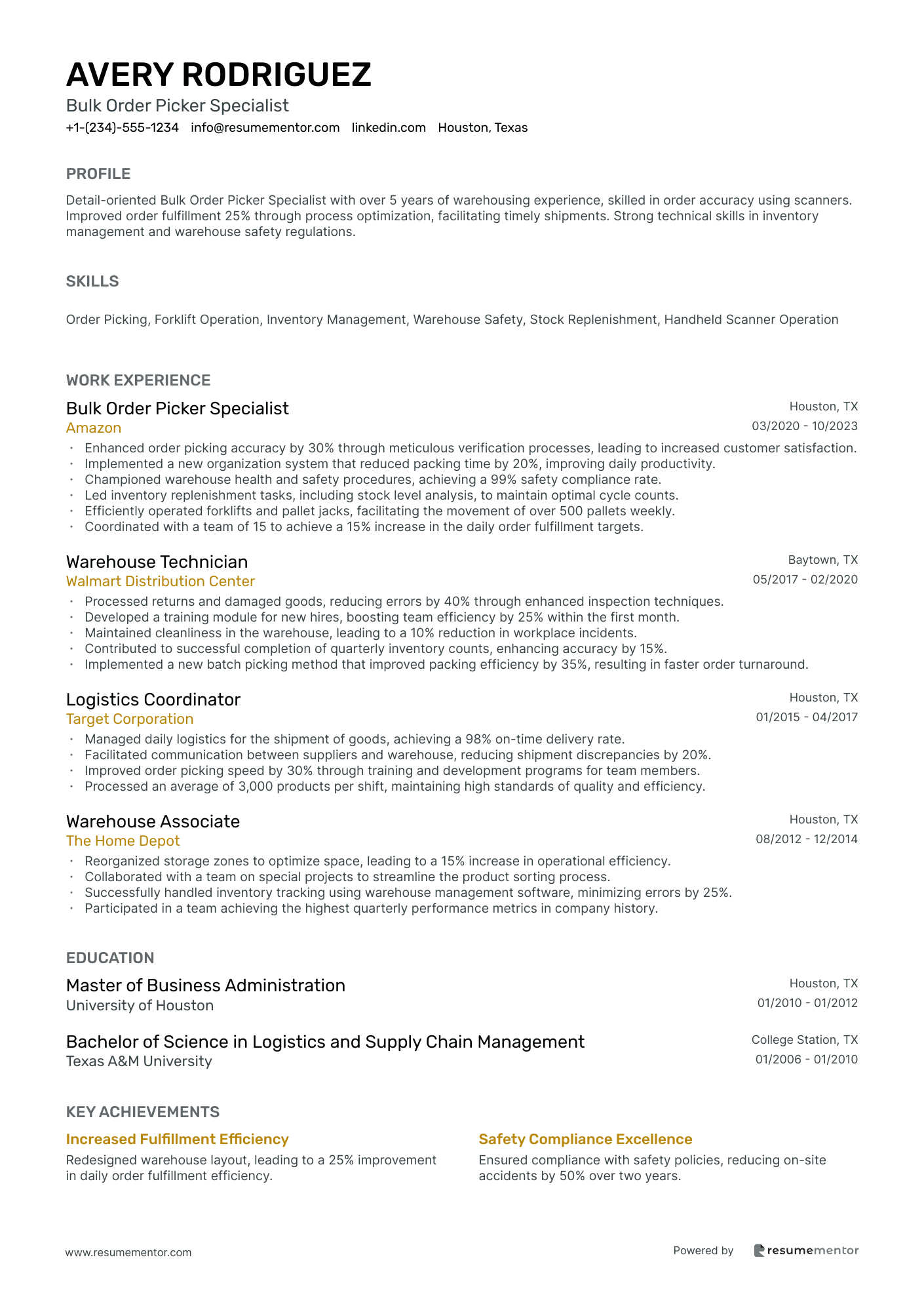 Bulk Order Picker Specialist