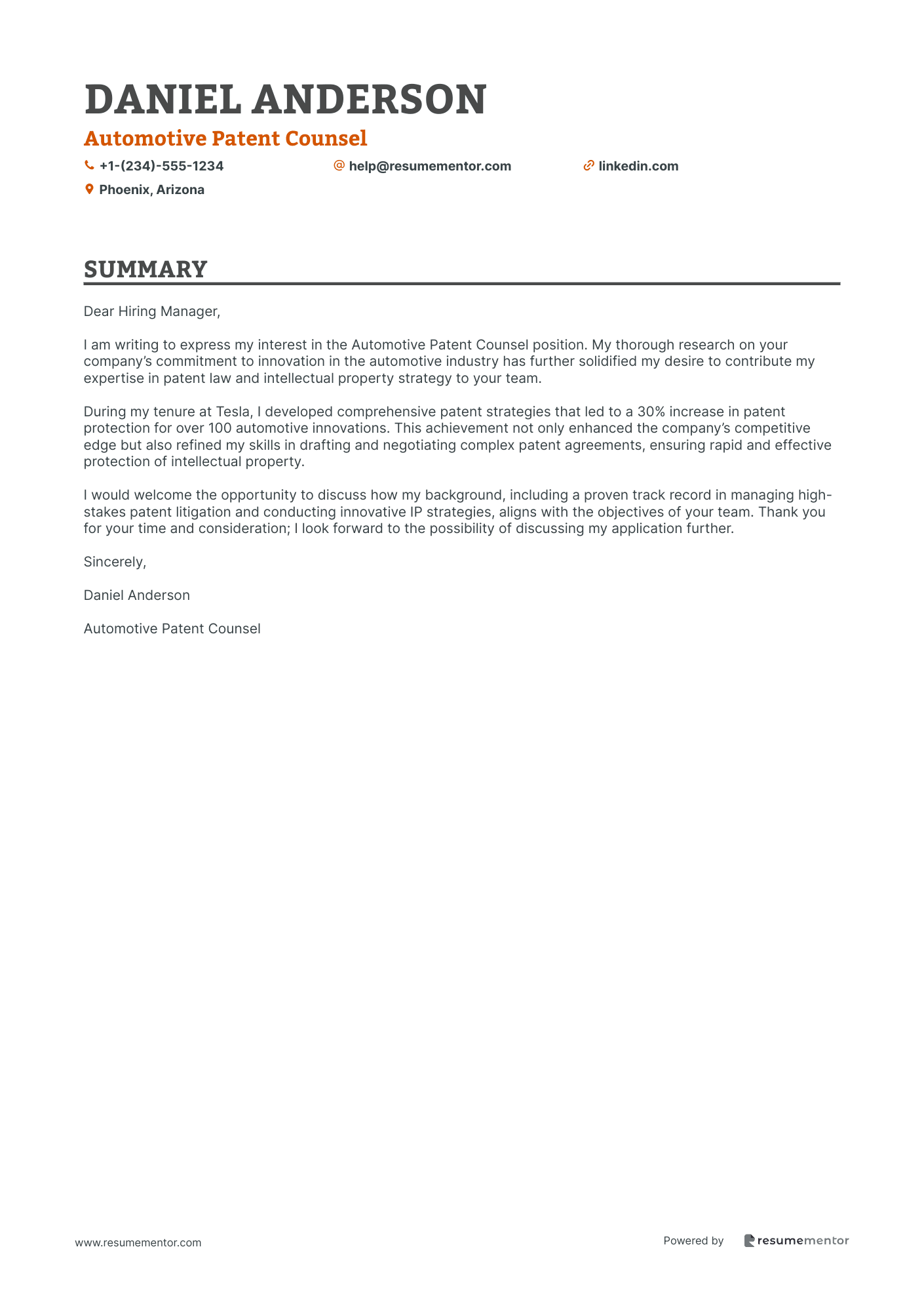 Automotive Patent Counsel