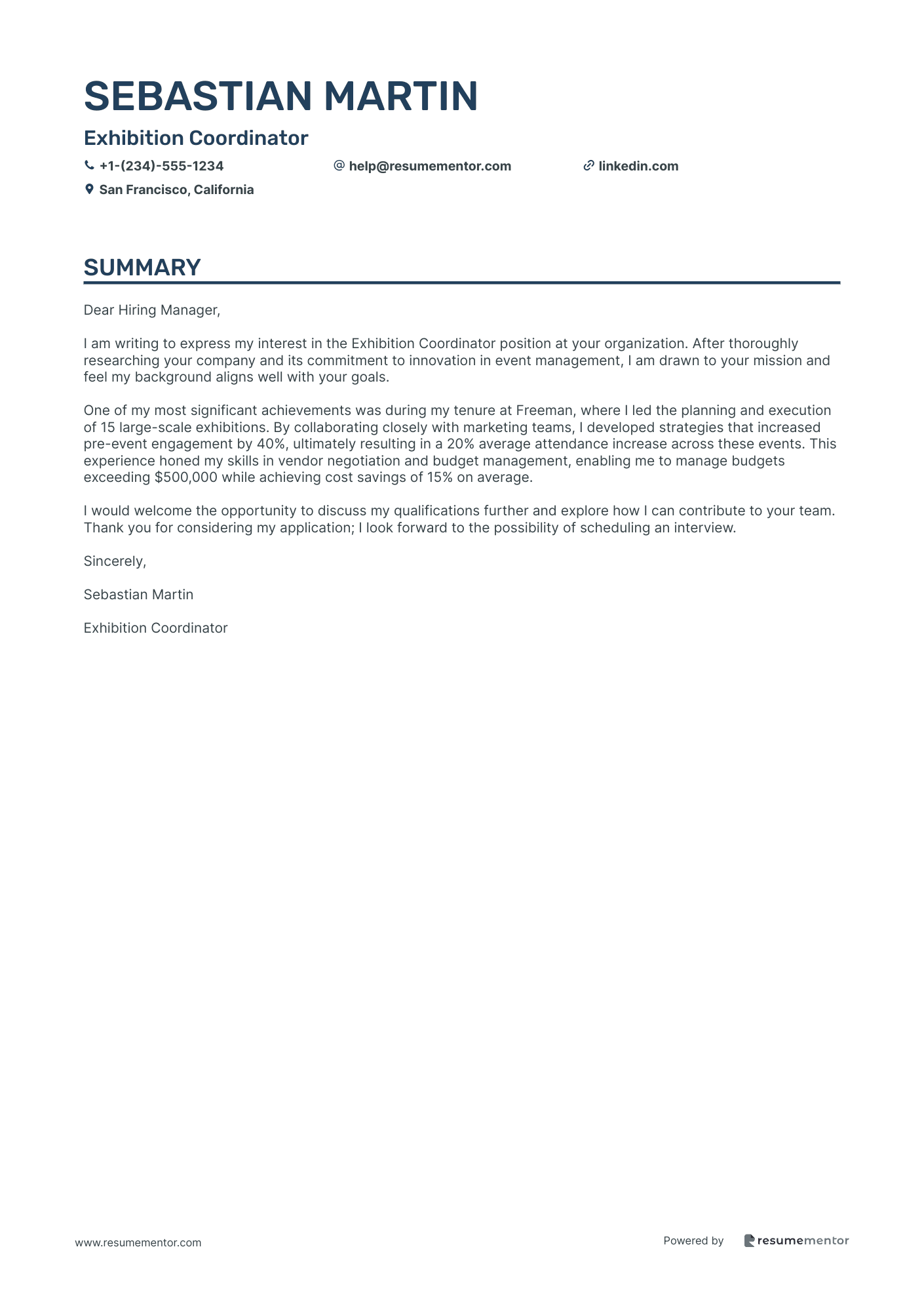 Exhibition Coordinator