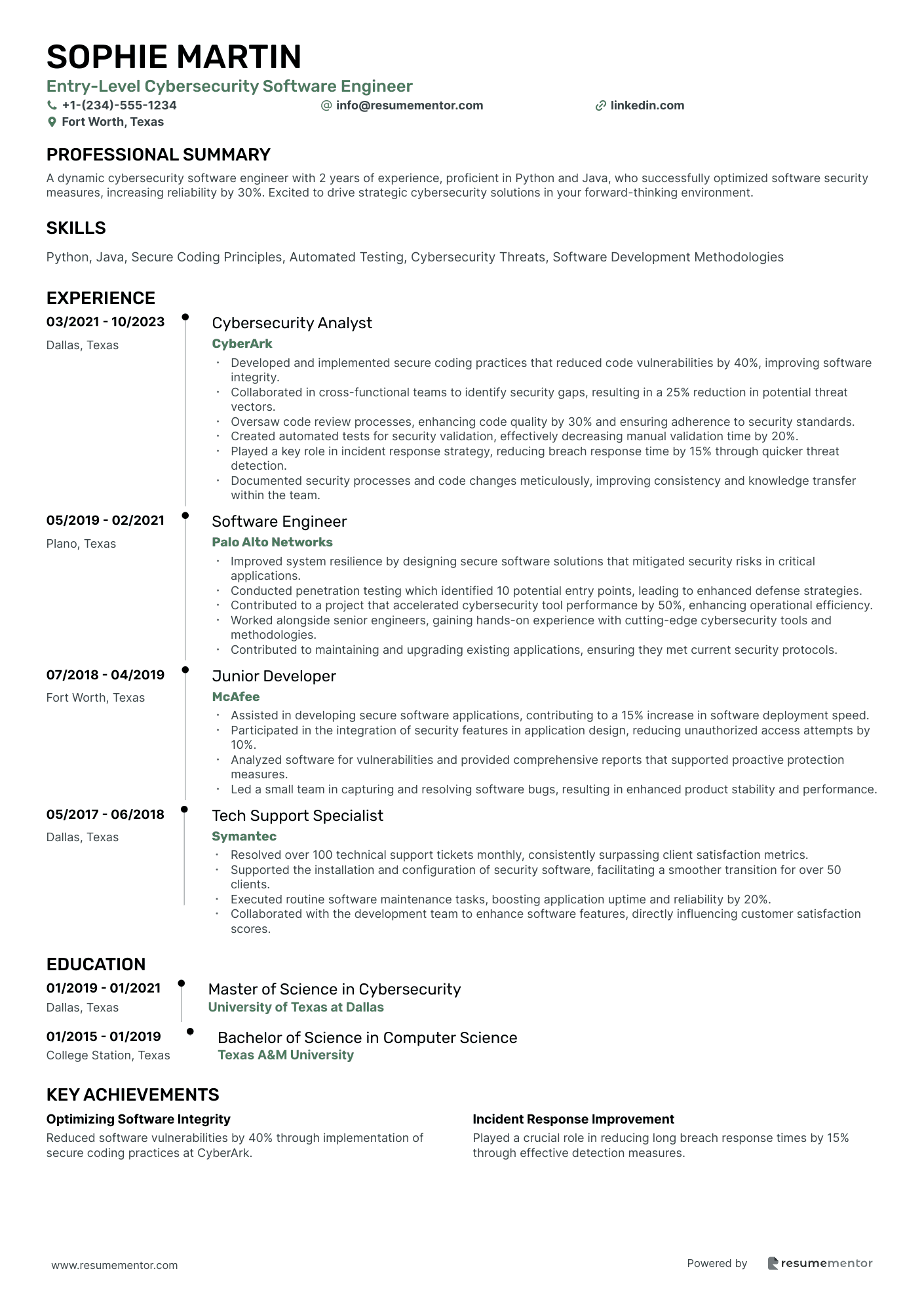 Entry Level Cybersecurity Software Engineer