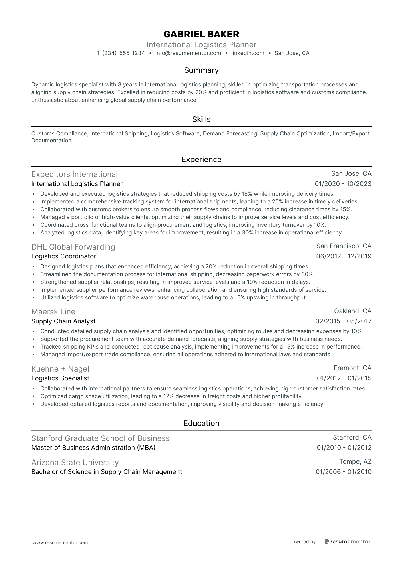 International Logistics Planner