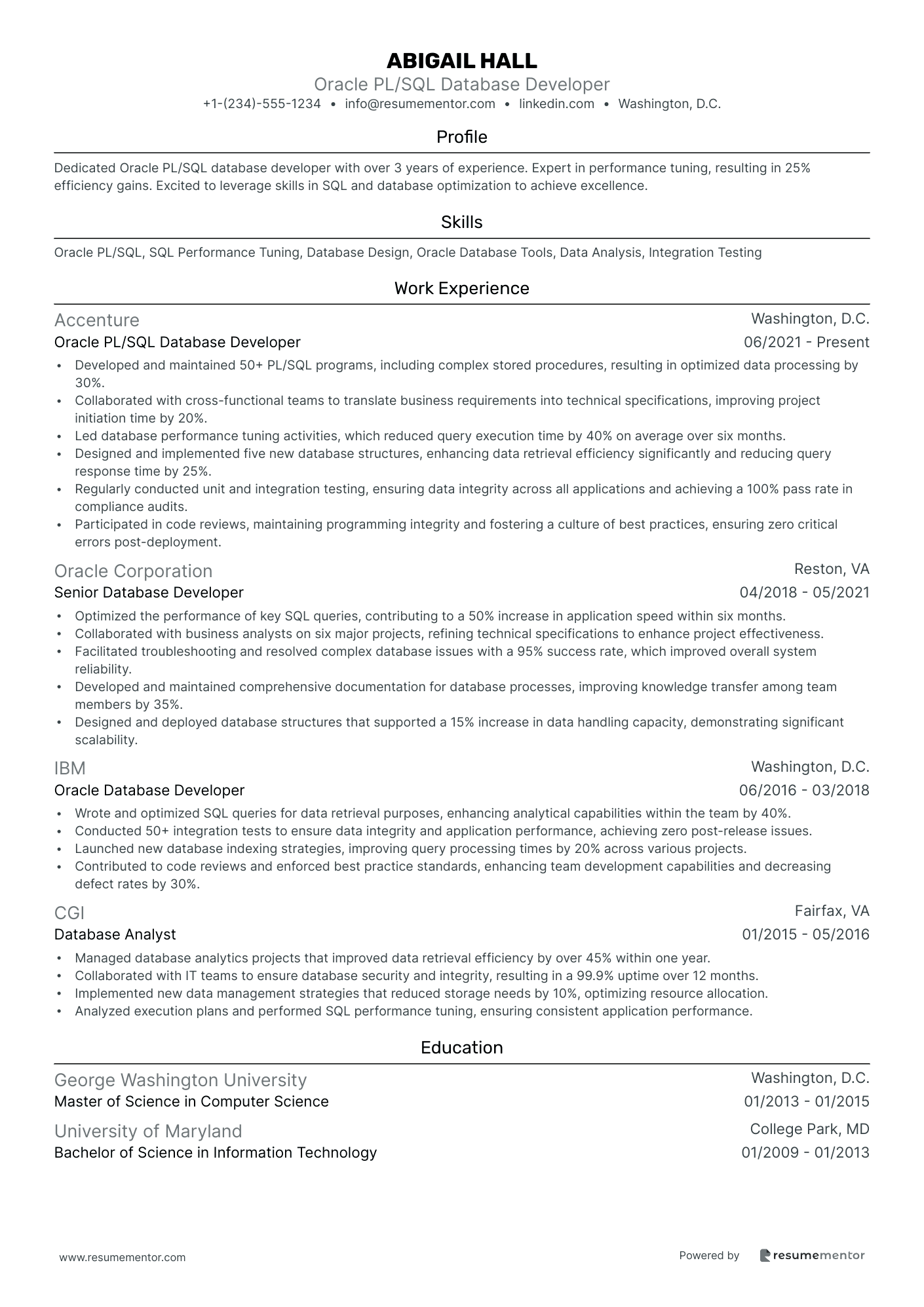 Oracle PL/SQL Database Developer