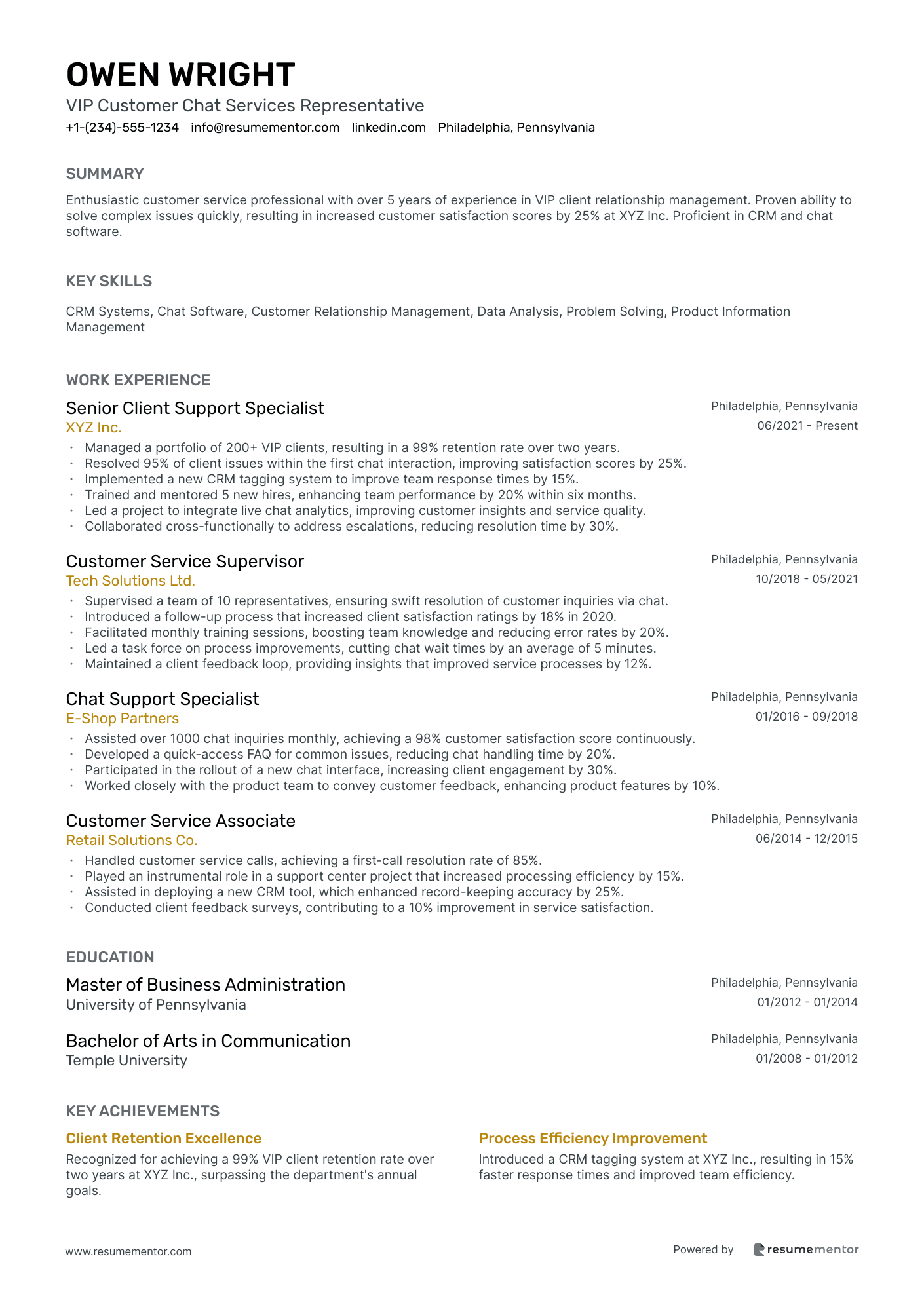 VIP Customer Chat Services Representative