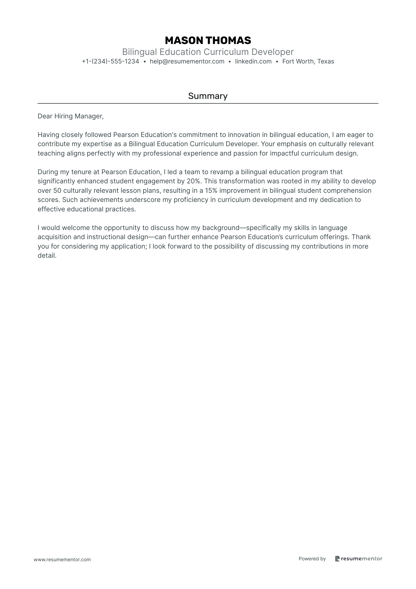 Bilingual Education Curriculum Developer