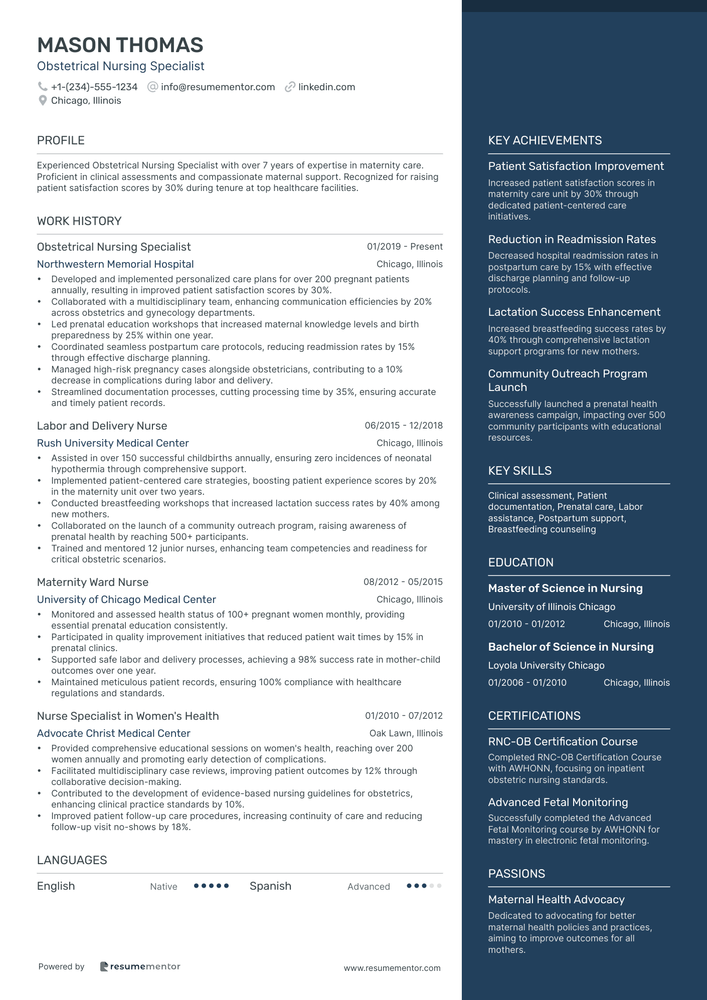 Obstetrical Nursing Specialist
