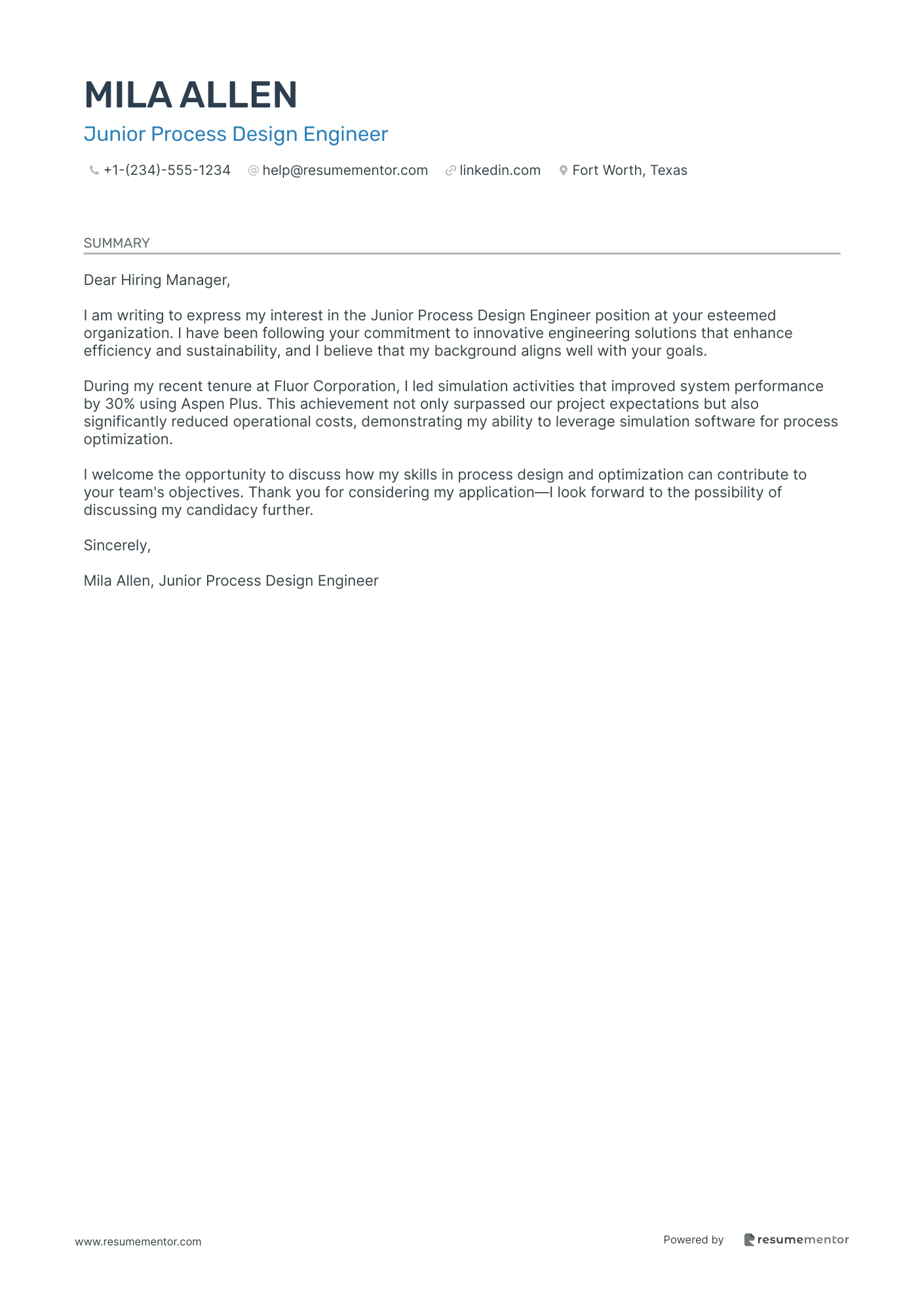 Junior Process Design Engineer