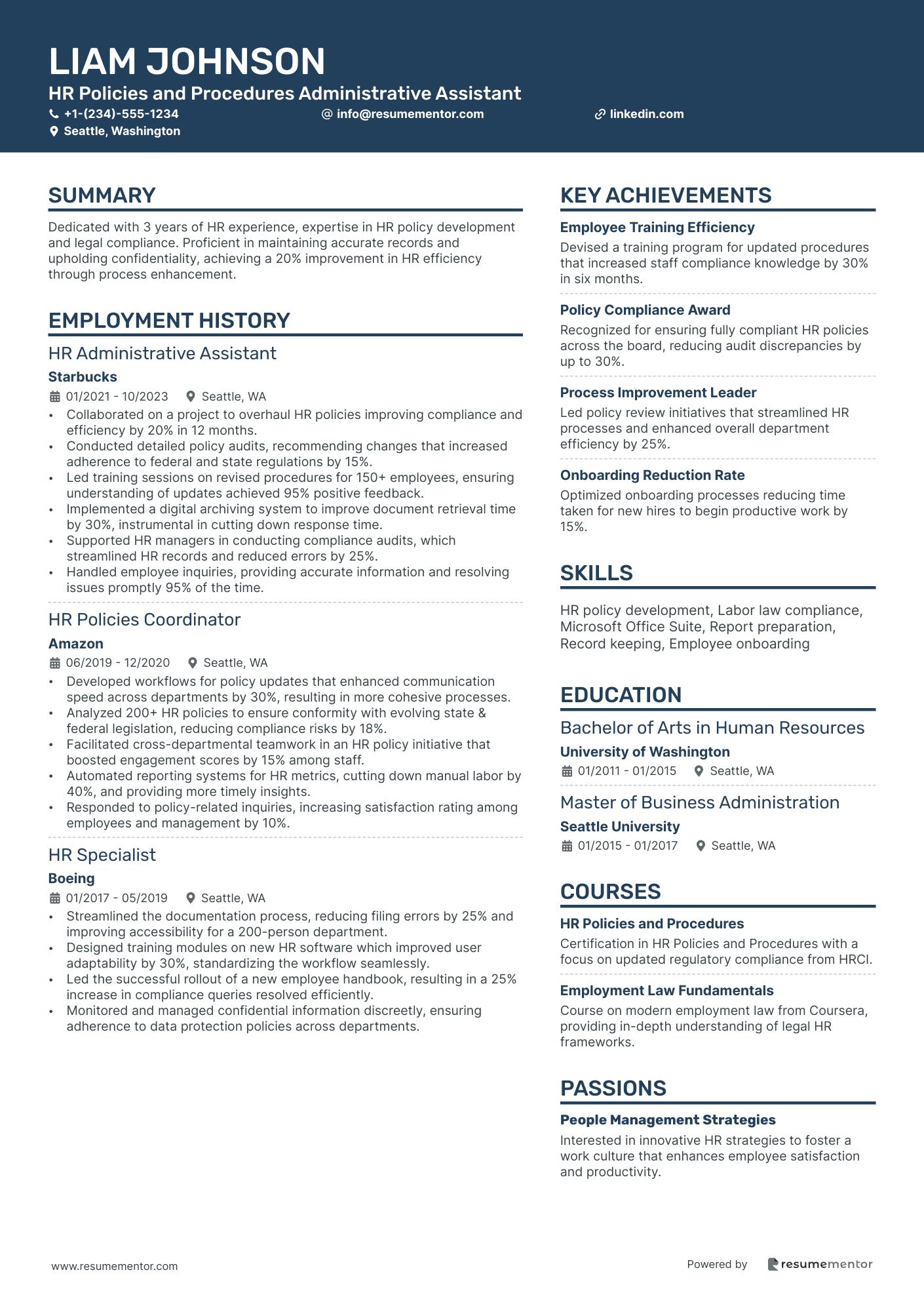 HR Policies and Procedures Administrative Assistant