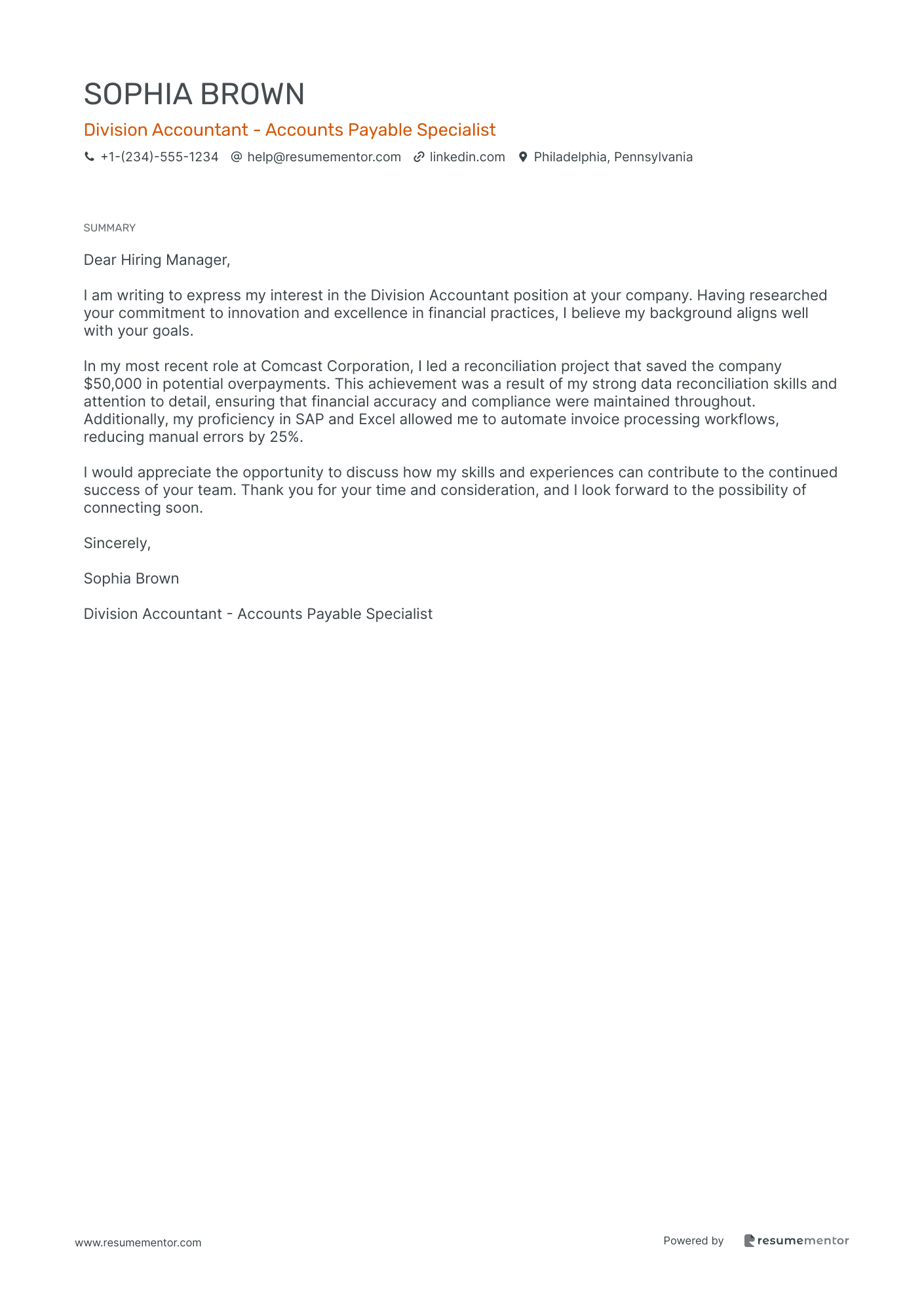 Division Accountant   Accounts payable Specialist