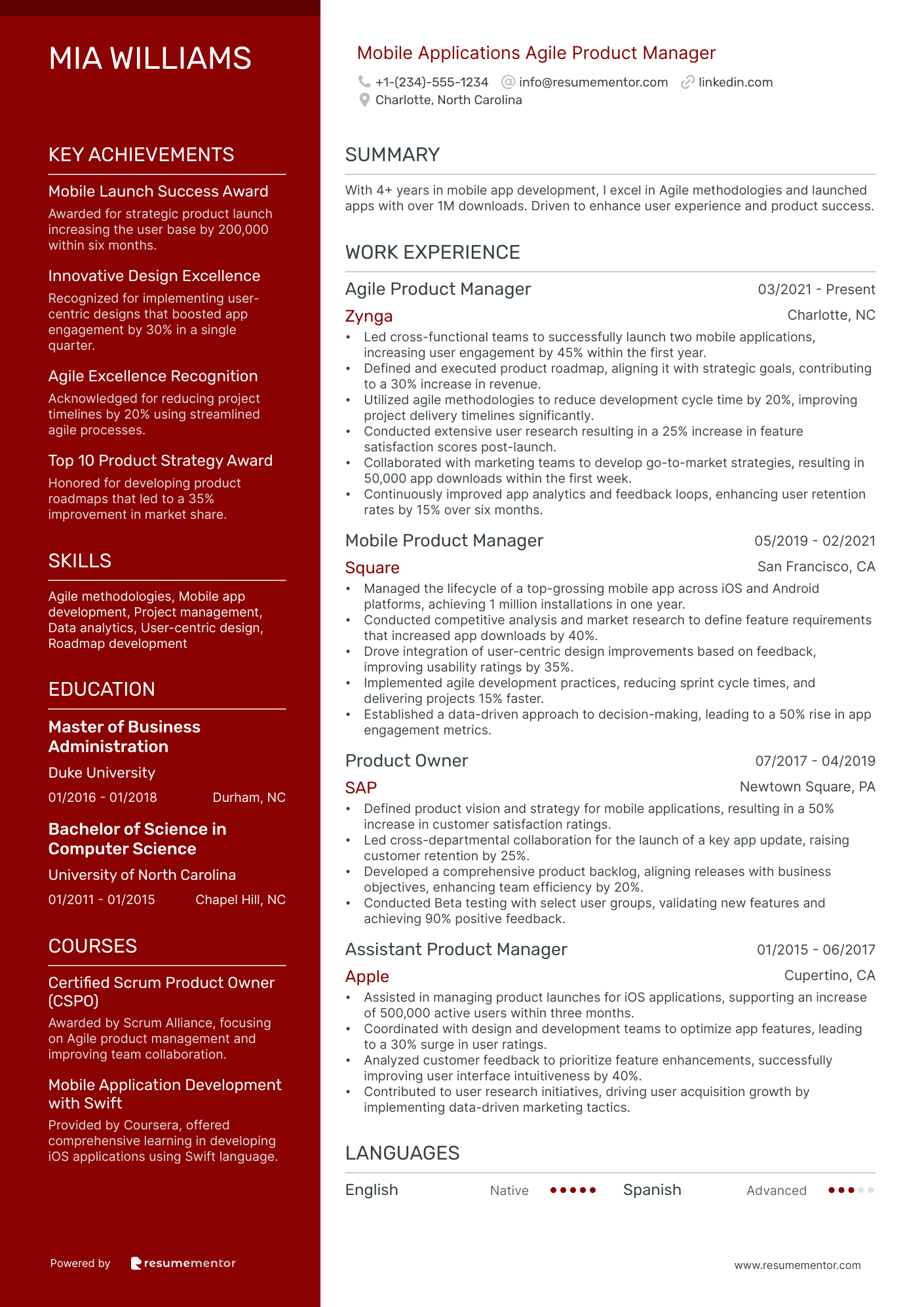 Mobile Applications Agile Product Manager