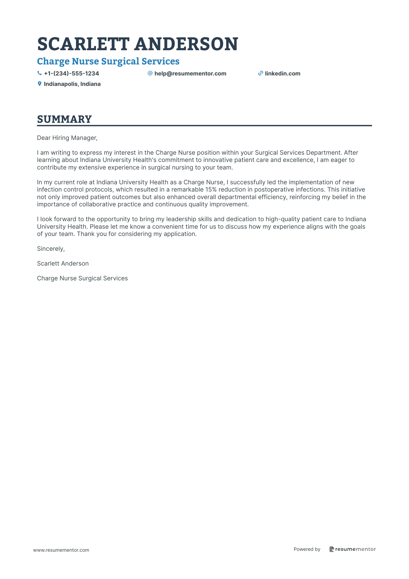 Charge Nurse Surgical Services