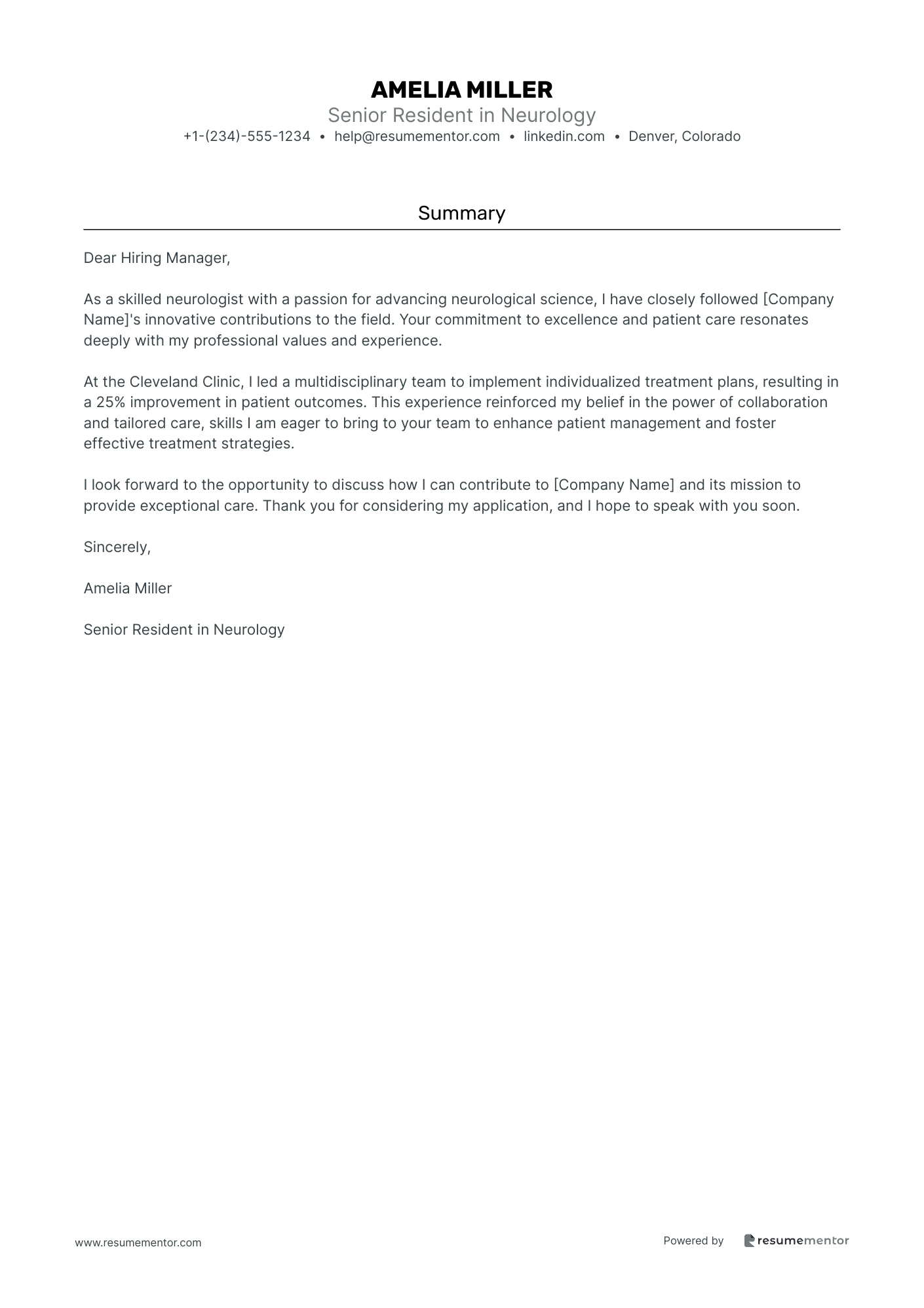 Senior Resident in Neurology