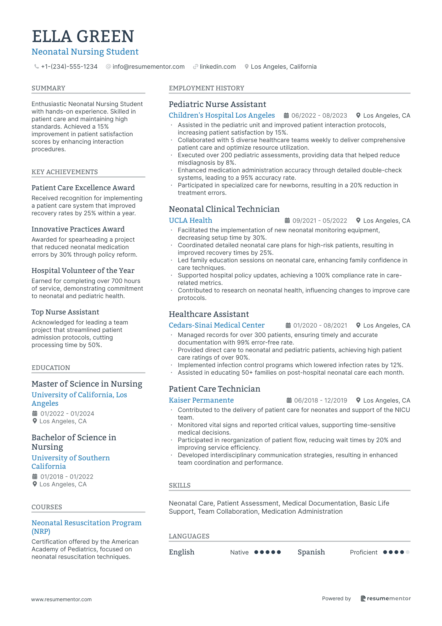 Neonatal Nursing Student