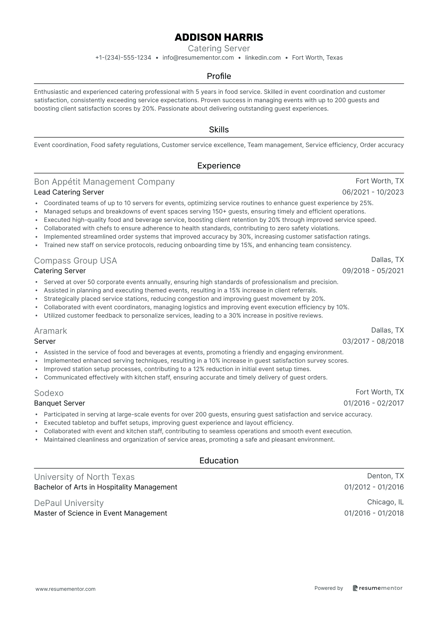 Catering Server