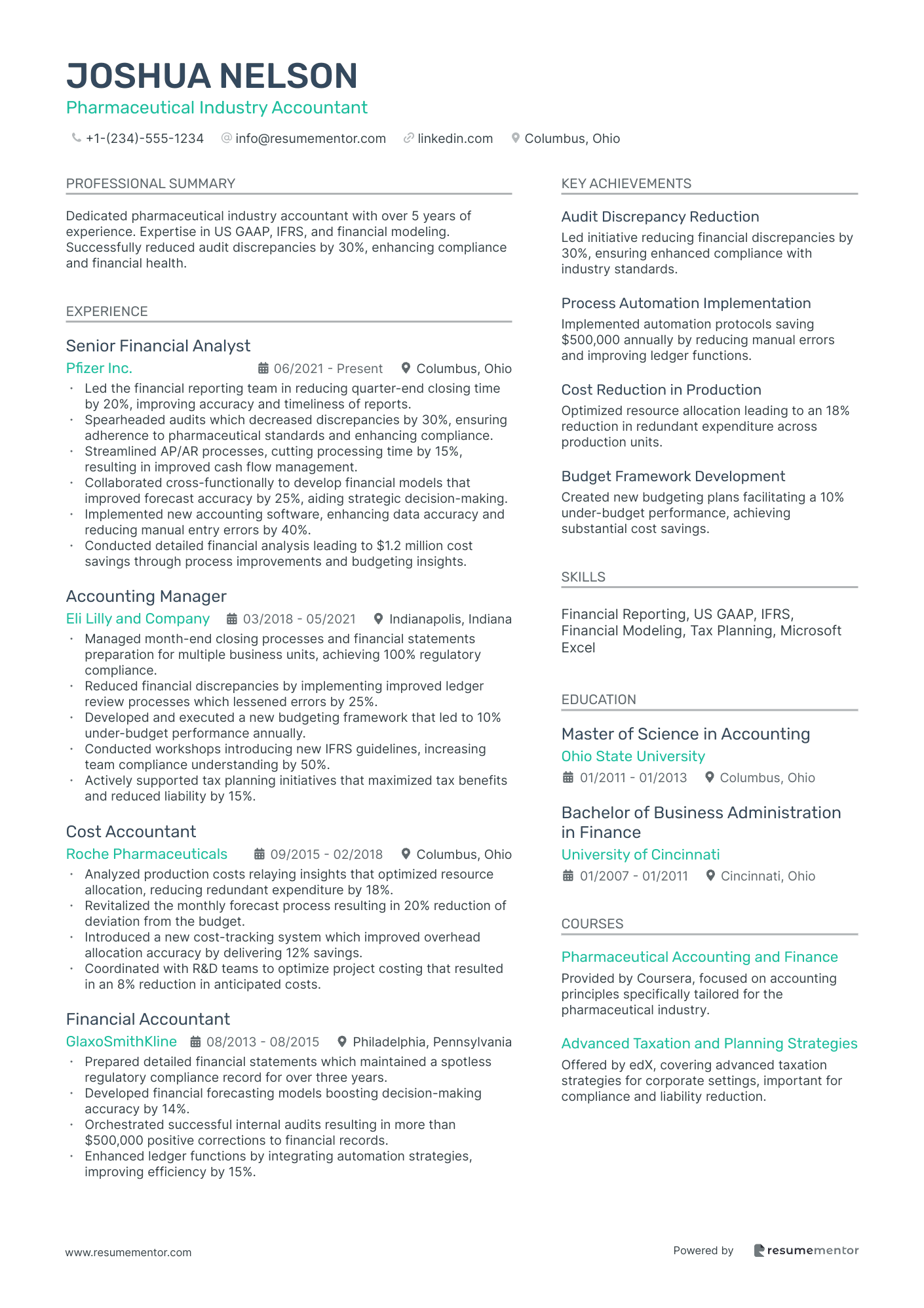 Pharmaceutical Industry Accountant