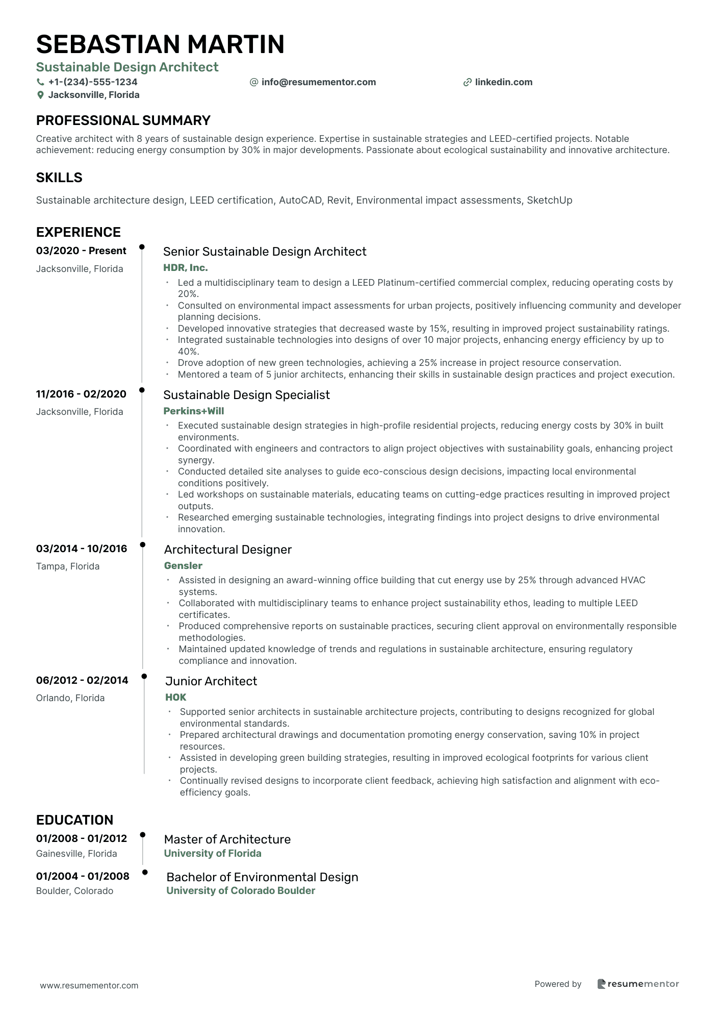Sustainable Design Architect