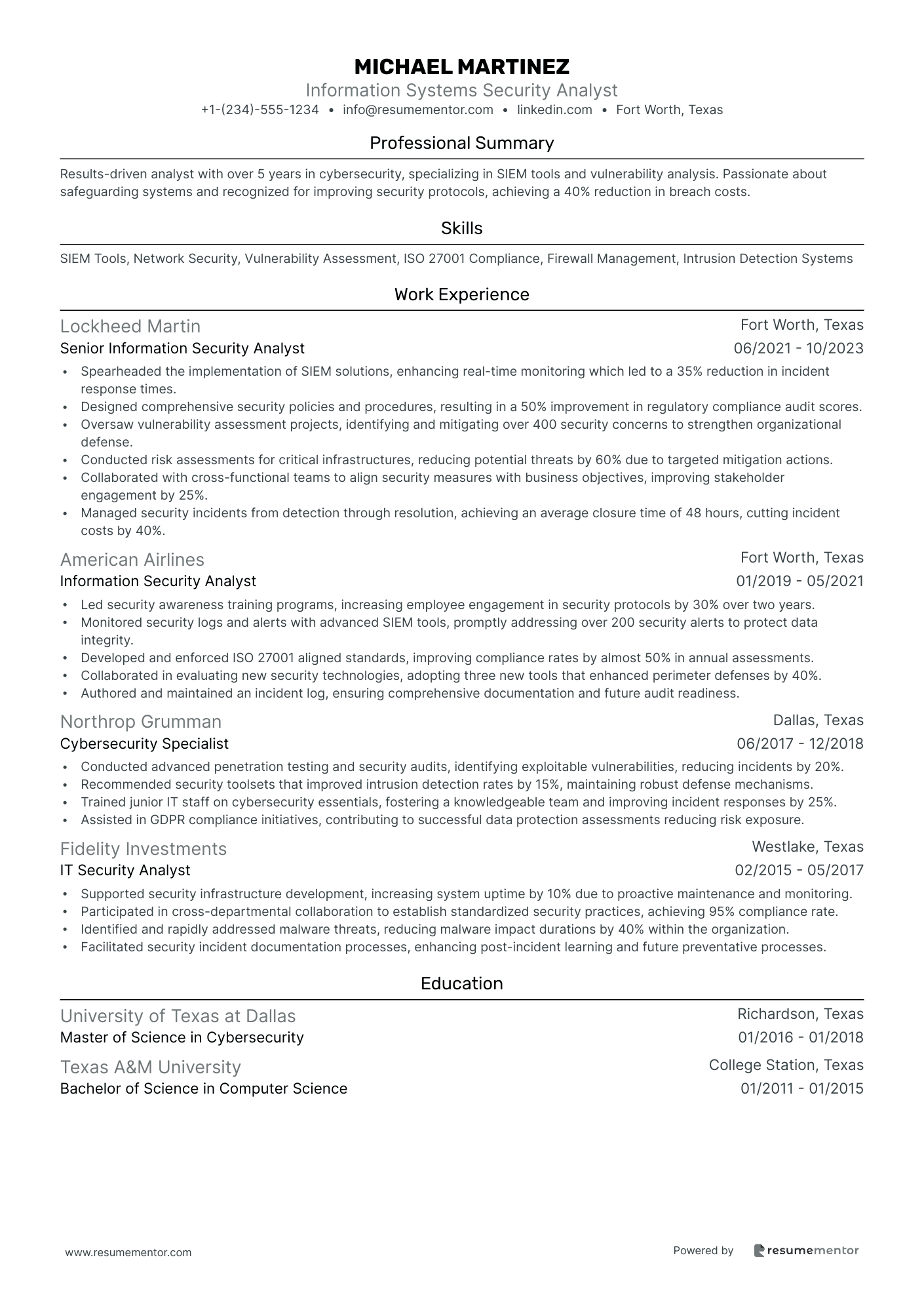 Information Systems Security Analyst