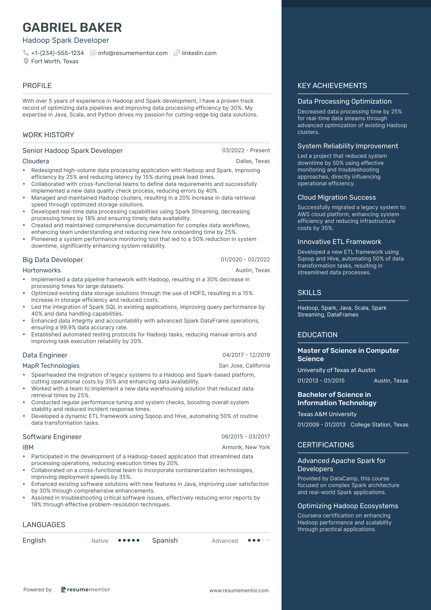 Hadoop Spark Developer