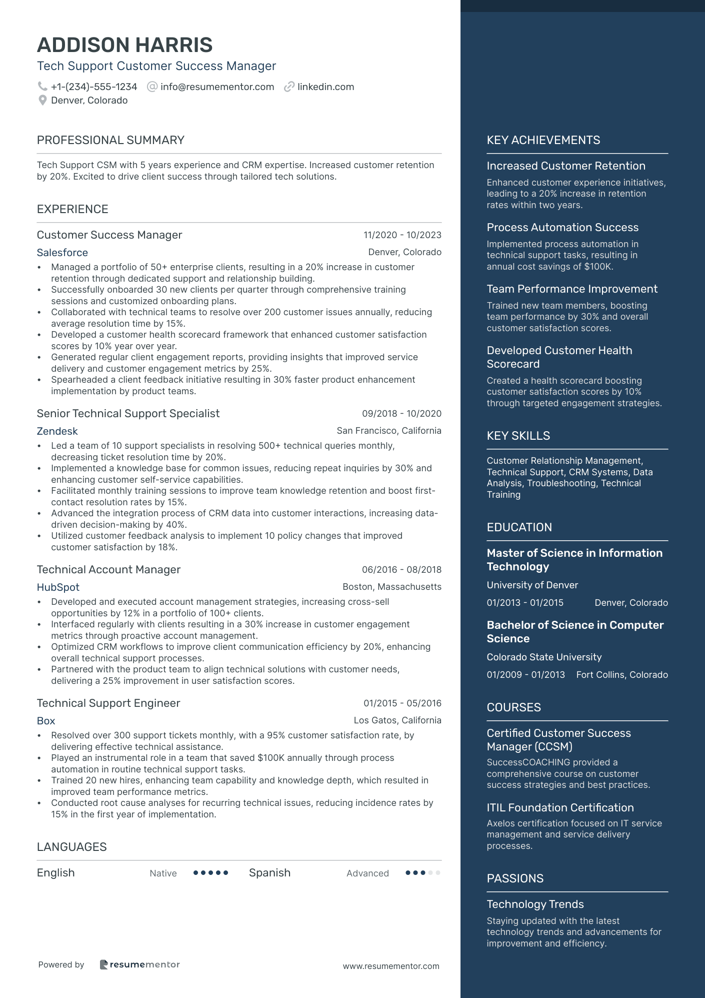 Tech Support Customer Success Manager