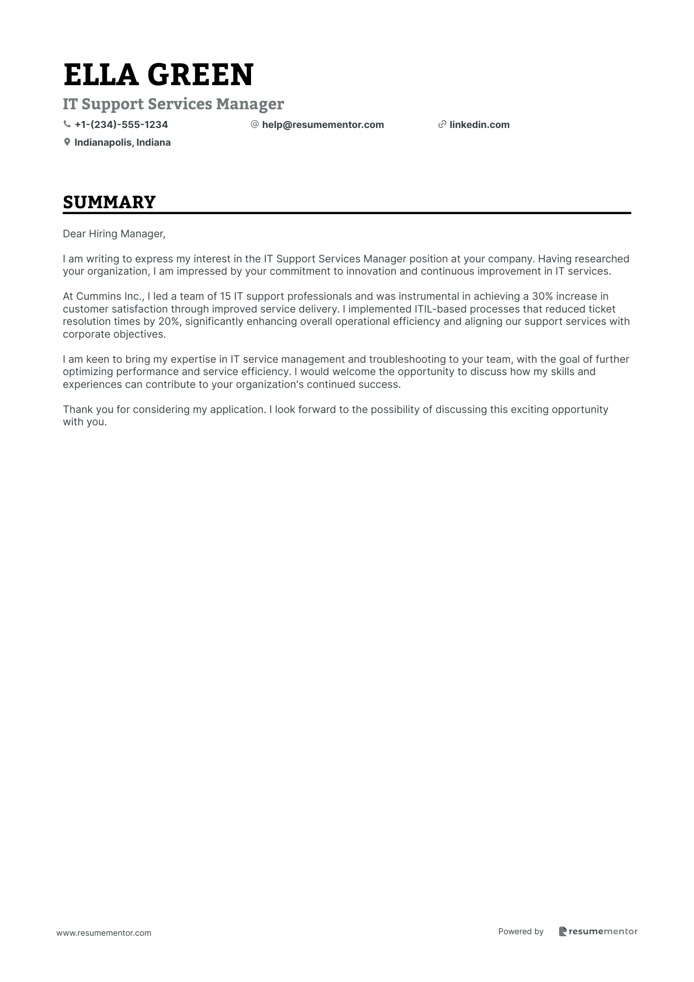 IT Support Services Manager
