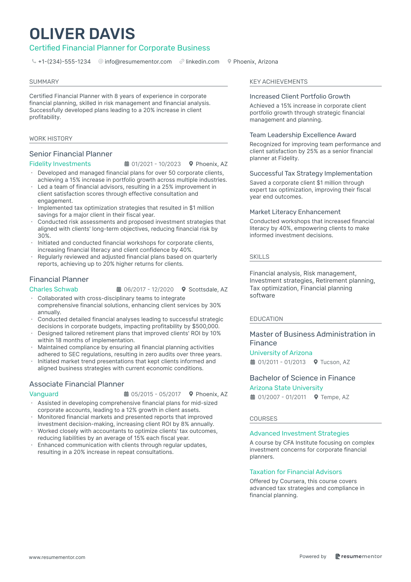 Certified Financial Planner for Corporate Business