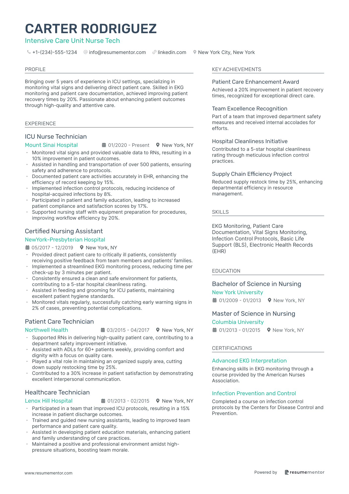 Intensive Care Unit Nurse Tech
