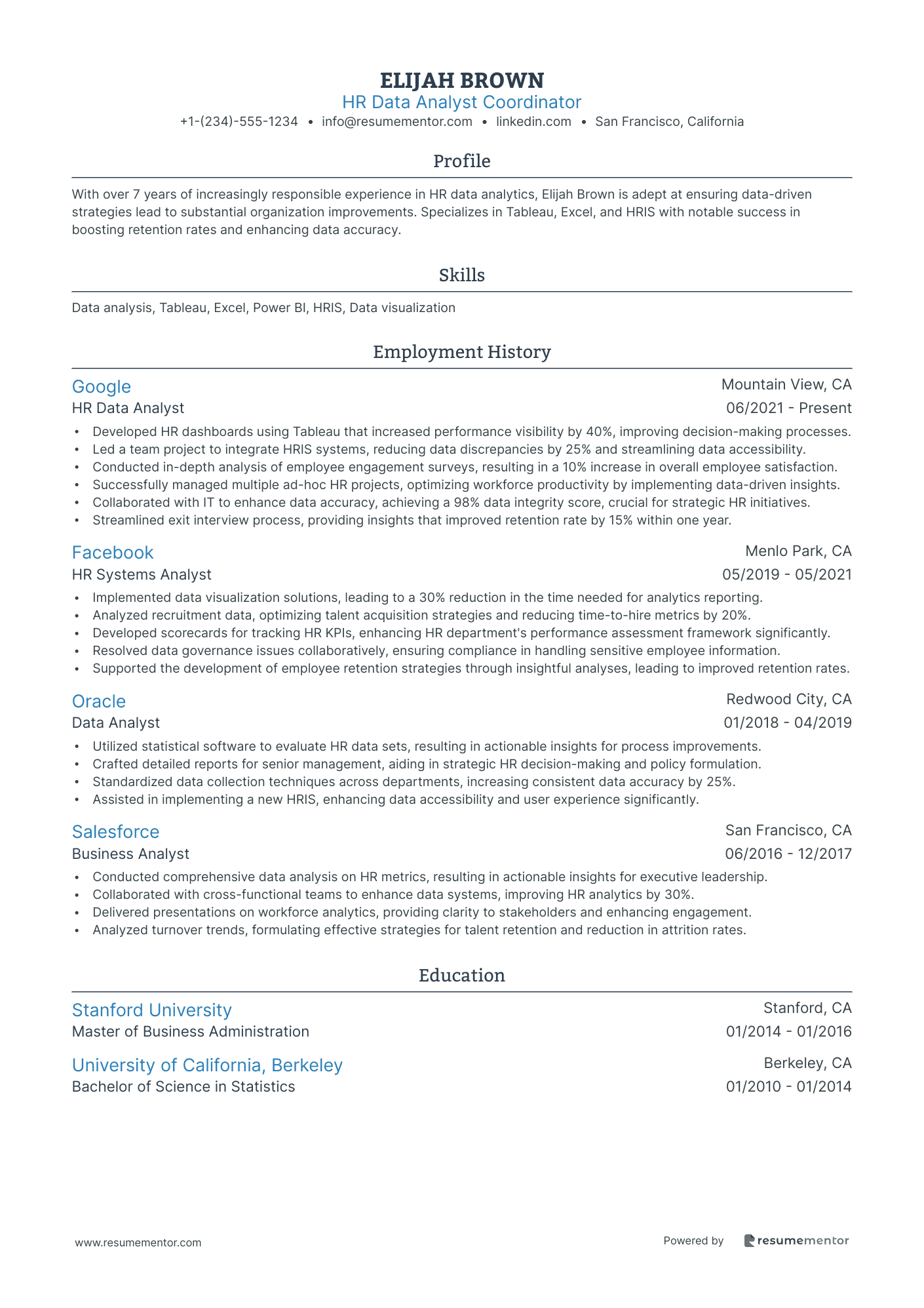HR Data Analyst Coordinator