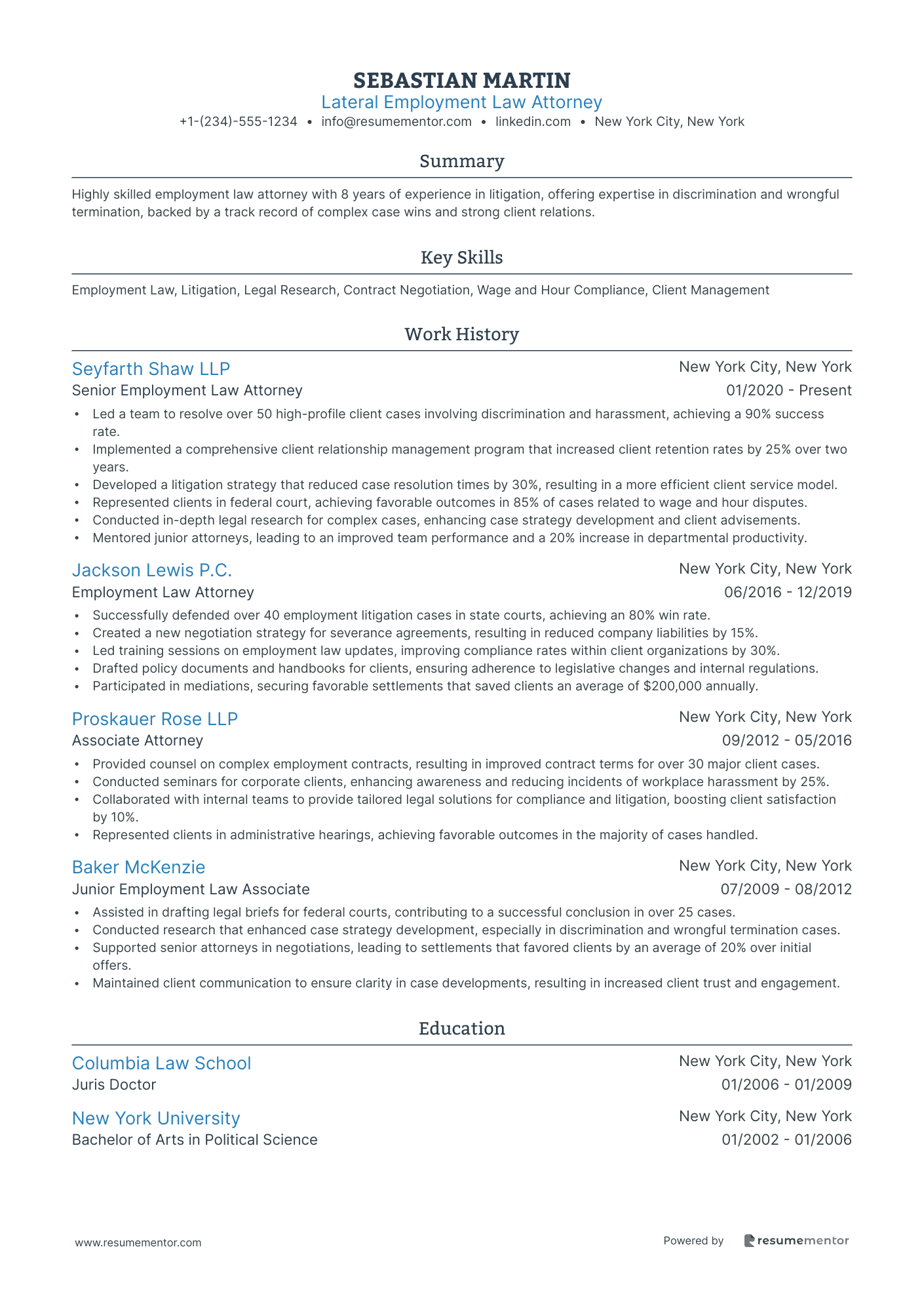 Lateral Employment Law Attorney