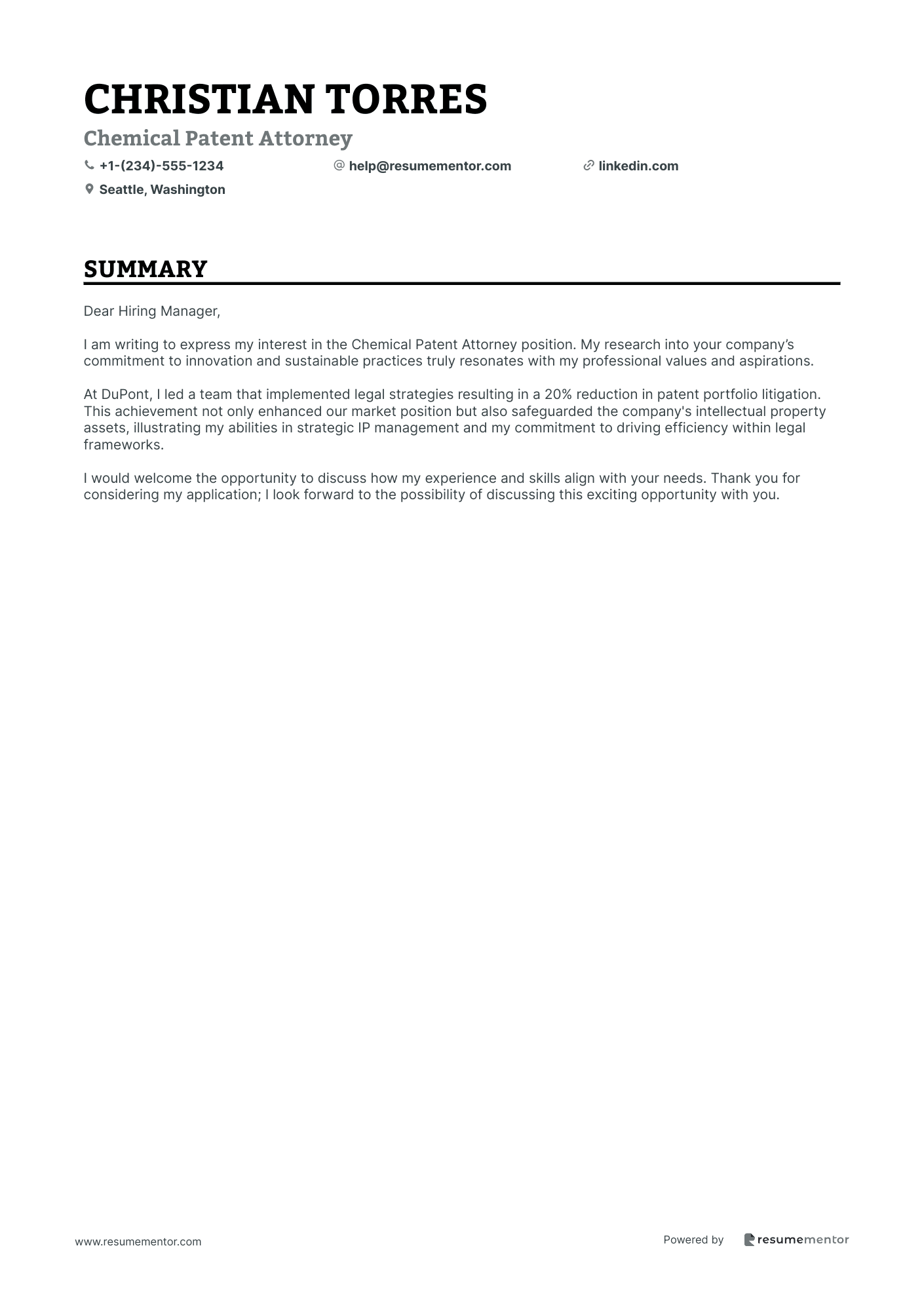Chemical Patent Attorney