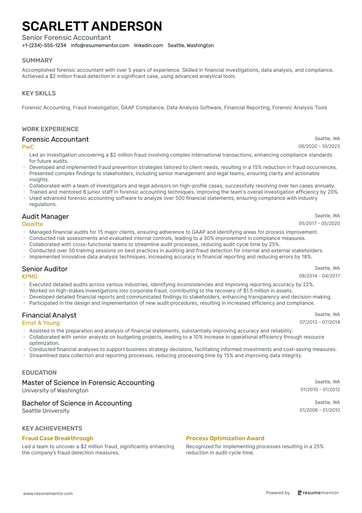 Senior Forensic Accountant