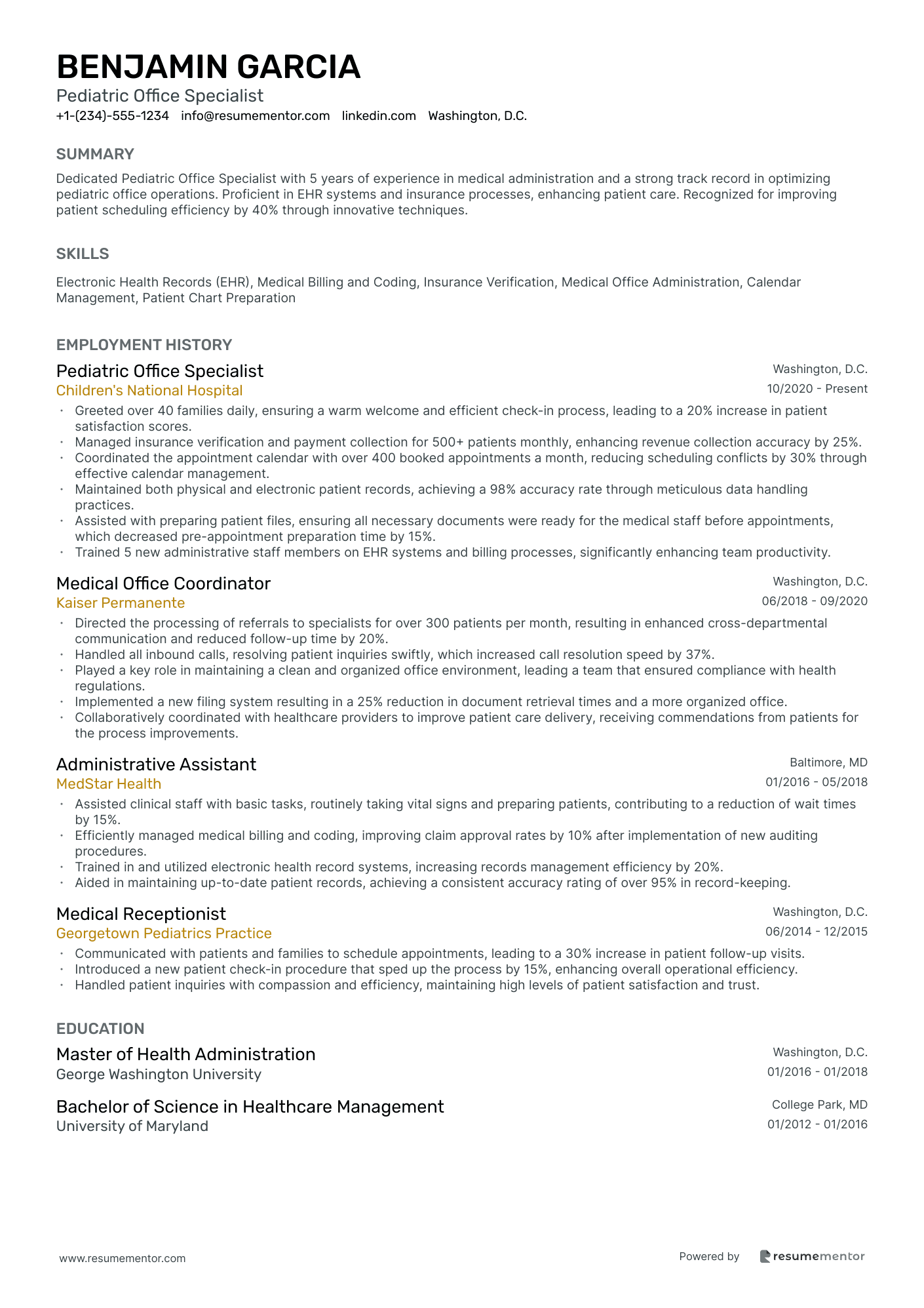Pediatric Office Specialist