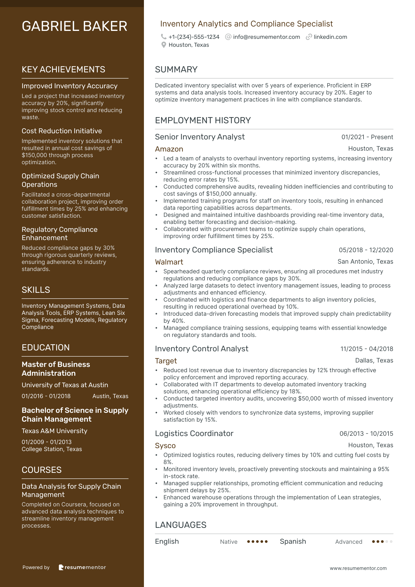 Inventory Analytics and Compliance Specialist